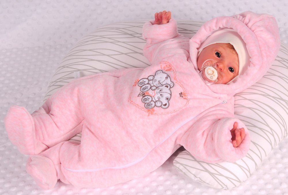 La Bortini Schneeoverall Baby Wagenanzug mit Bären Nickioverall Overall Schneeanzug kuschelig weich, 44 50 56 62 68 74