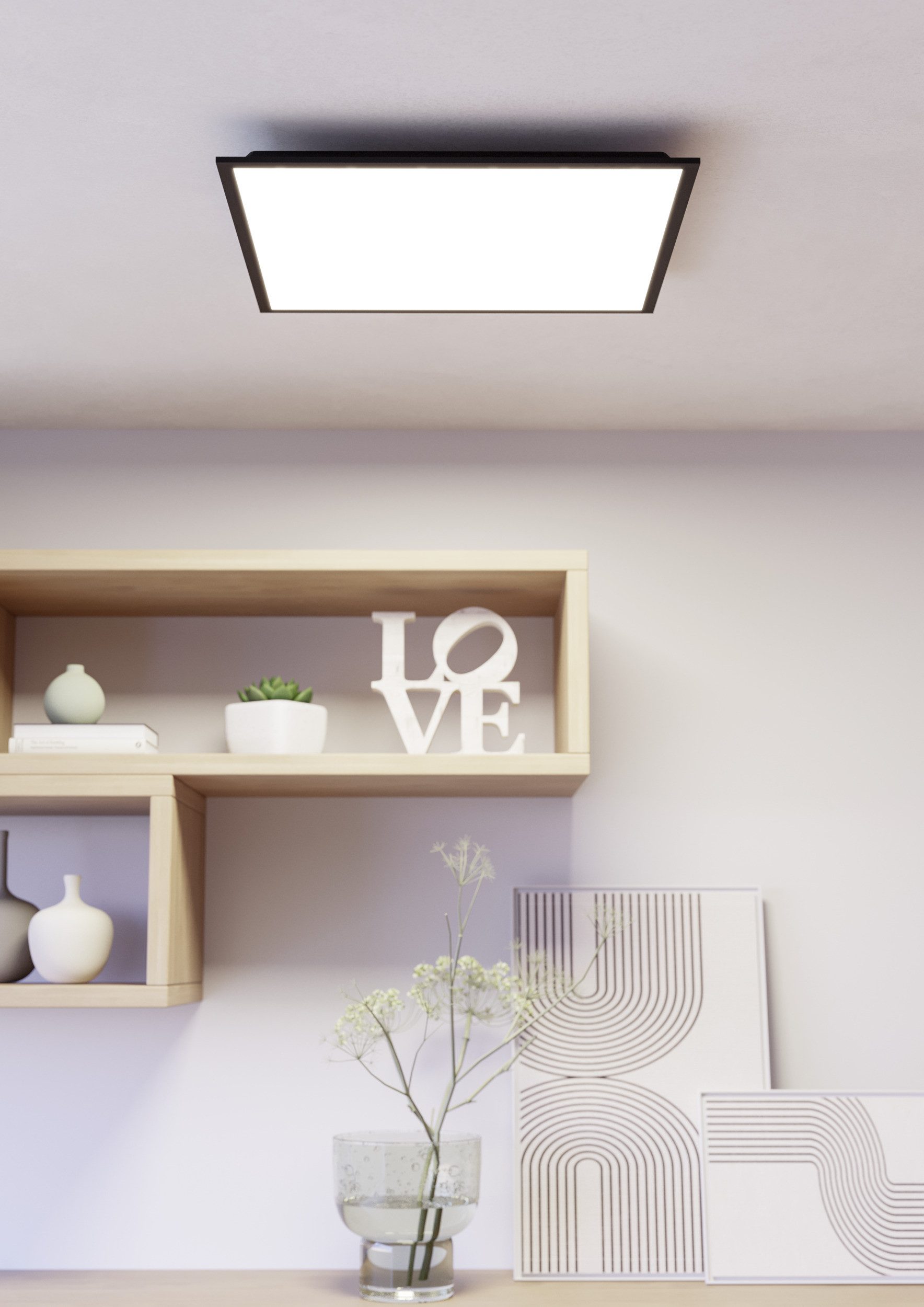 EGLO LED Deckenleuchte MORADILLO-Z Deckenlampe - Stahl - LED - 33W - IP20, CCT - über Fernbedienung, Dimmfunktion, Farbwechsel, Memoryfunktion, Nachtlichtfunktion, RGB, Weckerfunktion, dimmbar über Fernbedienung, mehrere Helligkeitsstufen, LED fest integriert, Kaltweiß, Neutralweiß, RGB, Warmweiß, Wohzimmerlampe, Esszimmerlampe, Schlafzimmer, L59,5 x B59,5 x H6,1 cm