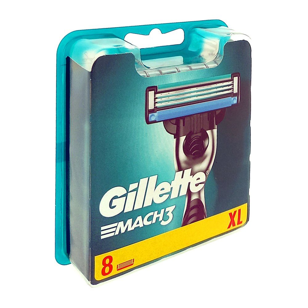 Gillette Rasierklingen Gillette Mach 3 Rasierklingen, 8er Pack, 3-tlg., mit aufschäumenden Hautconditioner