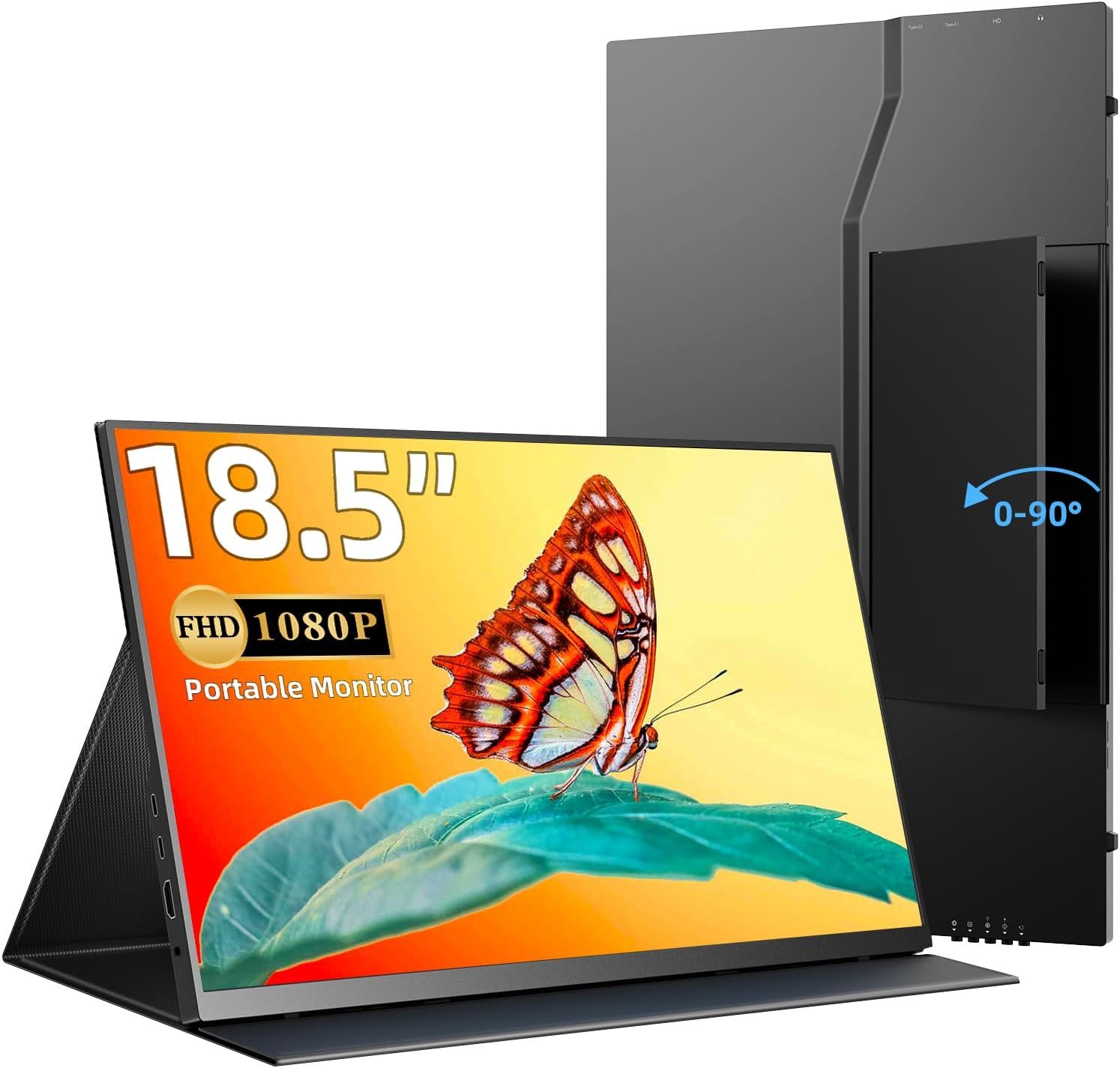 YI Portable Monitor 18,5 Zoll Tragbarer Monitor FHD 1080P, VESA Portabler Monitor