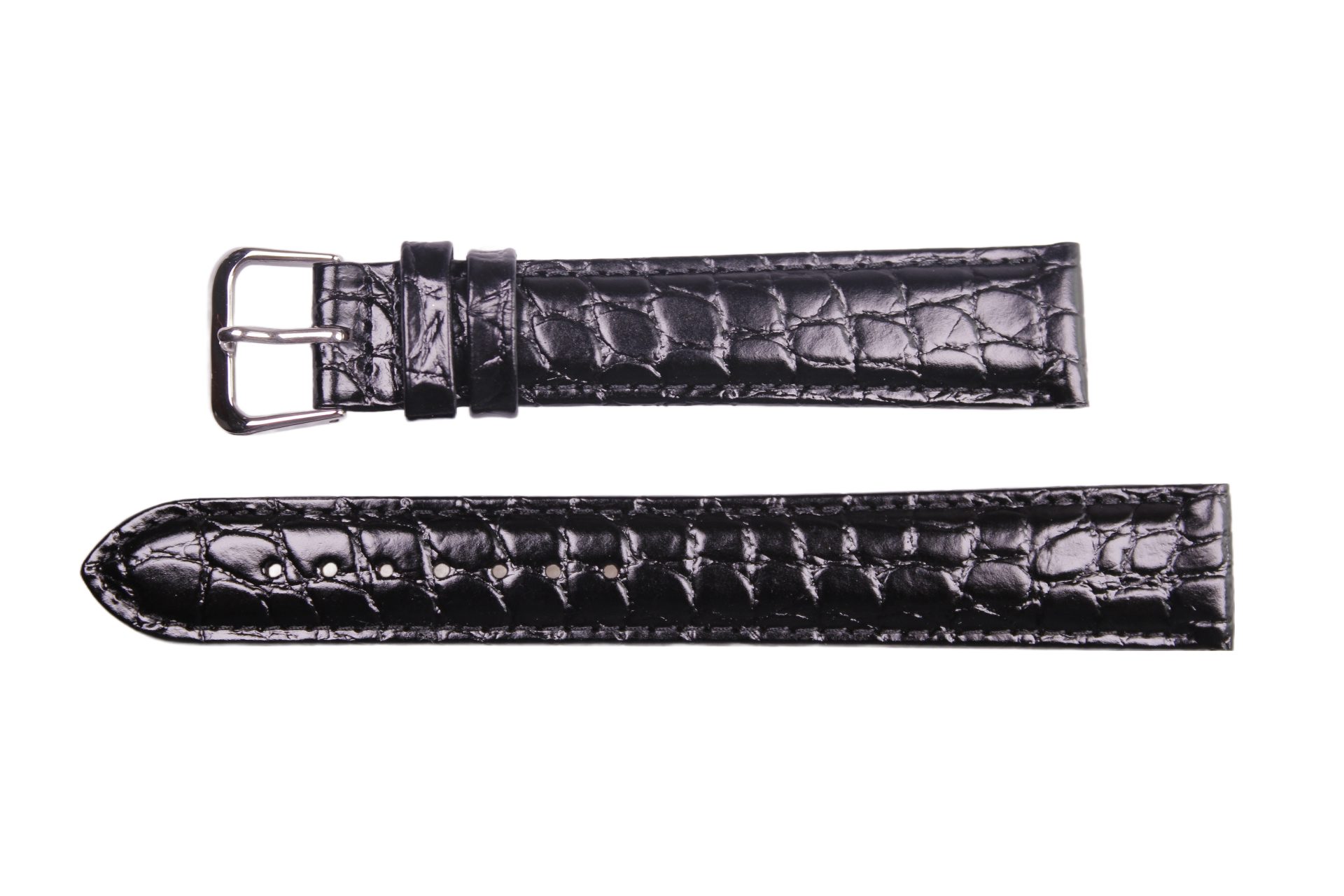 Eichmüller Uhrenring Uhrenband aus Leder in Schwarz 18 mm, (2-tlg), Echt Leder