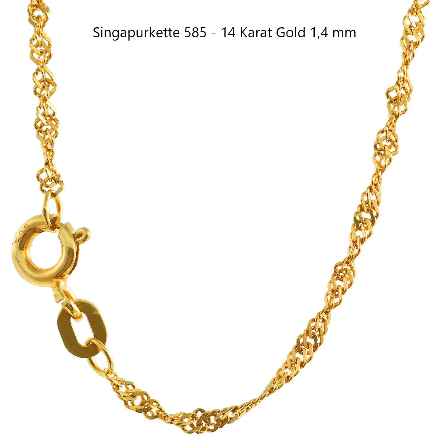 HOPLO Goldkette Goldkette Singapurkette Länge 42cm günstig online kaufen