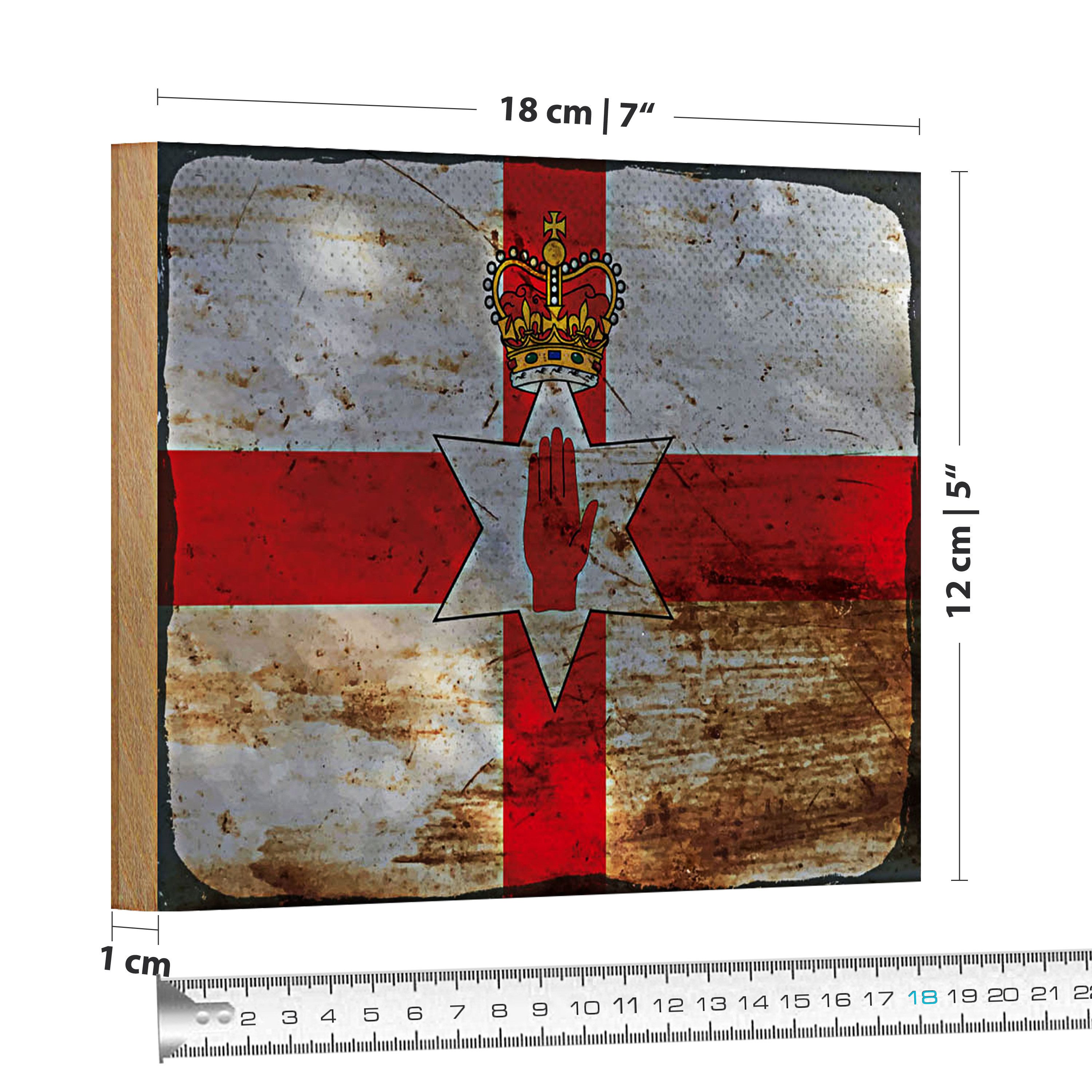 Roomando Holzbild Flagge Nordirland 18x12cm Flag Rost