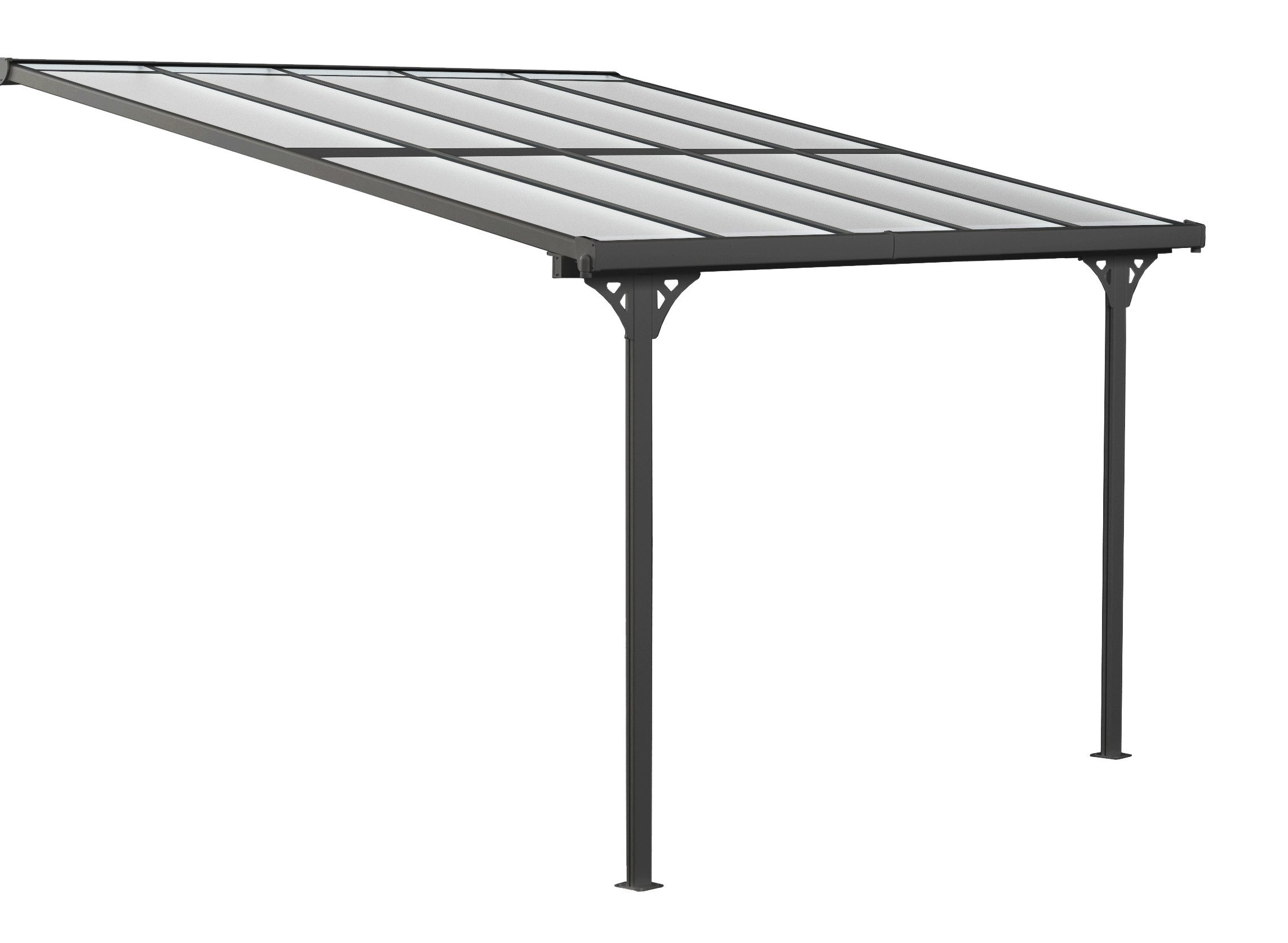 WESTMANN Terrassendach Bruce, BxT: 313x300 cm, Bedachung Doppelstegplatten, Rahmen aus pulverbeschichtetem Aluminium, schwarz
