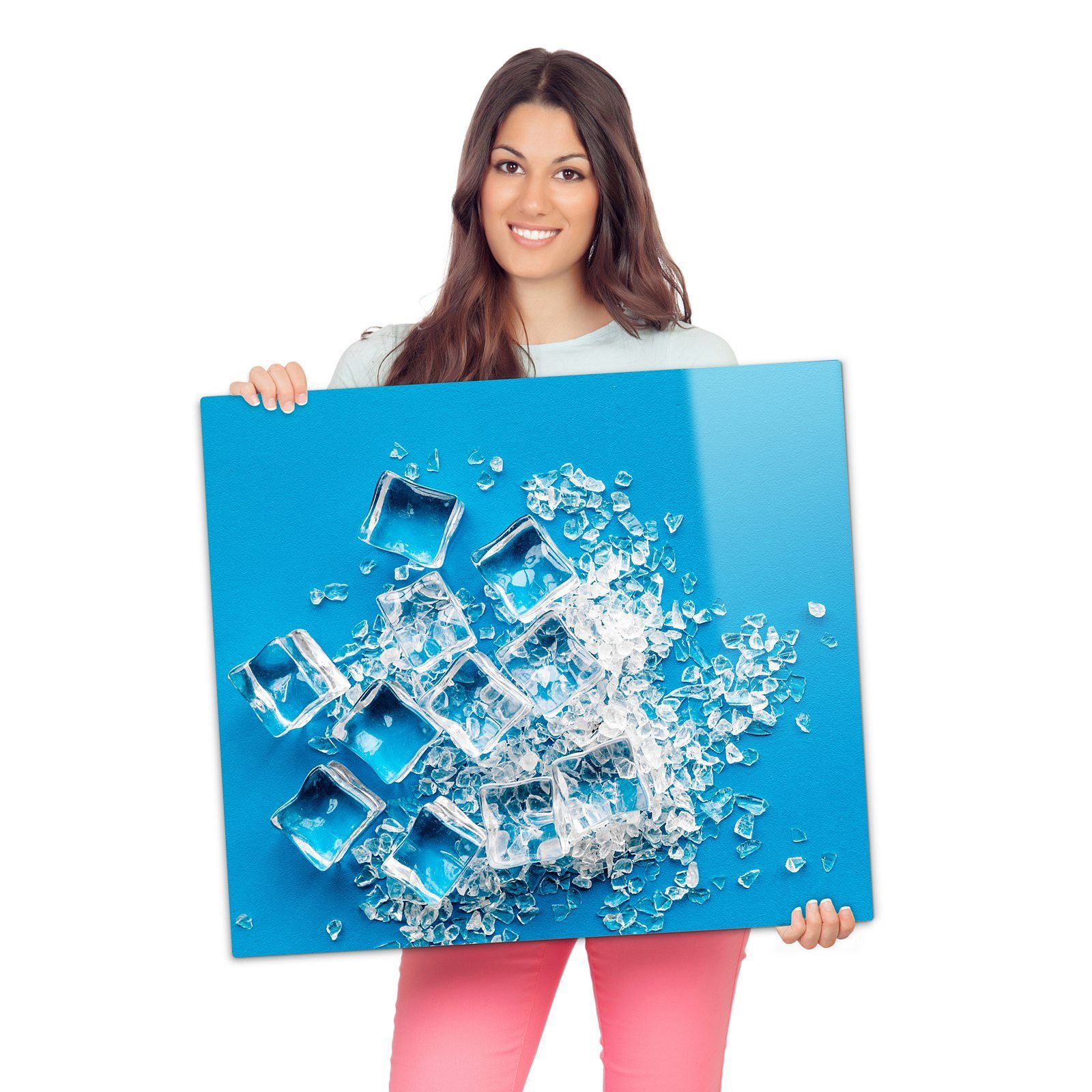 tlg) Spritzschutz Eiswürfel (1 Herdabdeckplatte aus Primedeco Glas Herd-Abdeckplatte Glas, gebrochen,