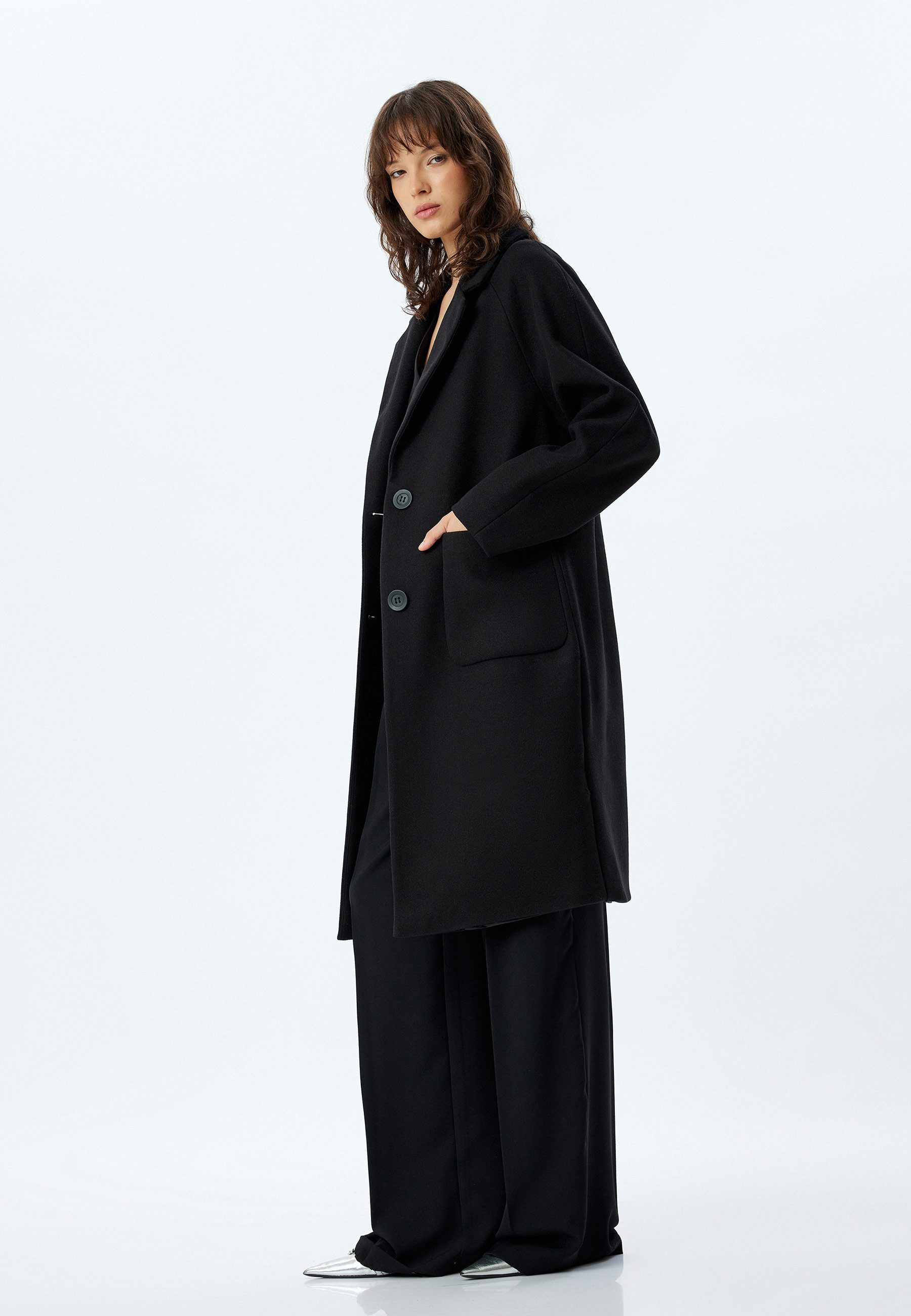 Koton Langmantel Regular Jacket Kragen günstig online kaufen