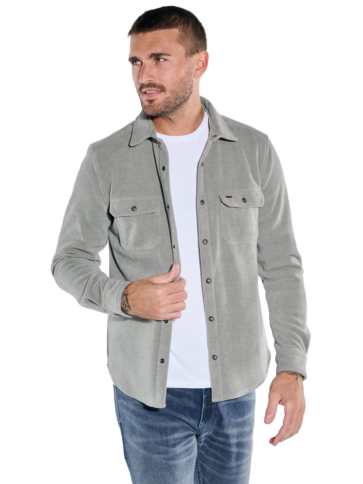 emilio adani Sweatshirt emilio adani Herren Sweat-Hemd strukturiert, Gruen günstig online kaufen