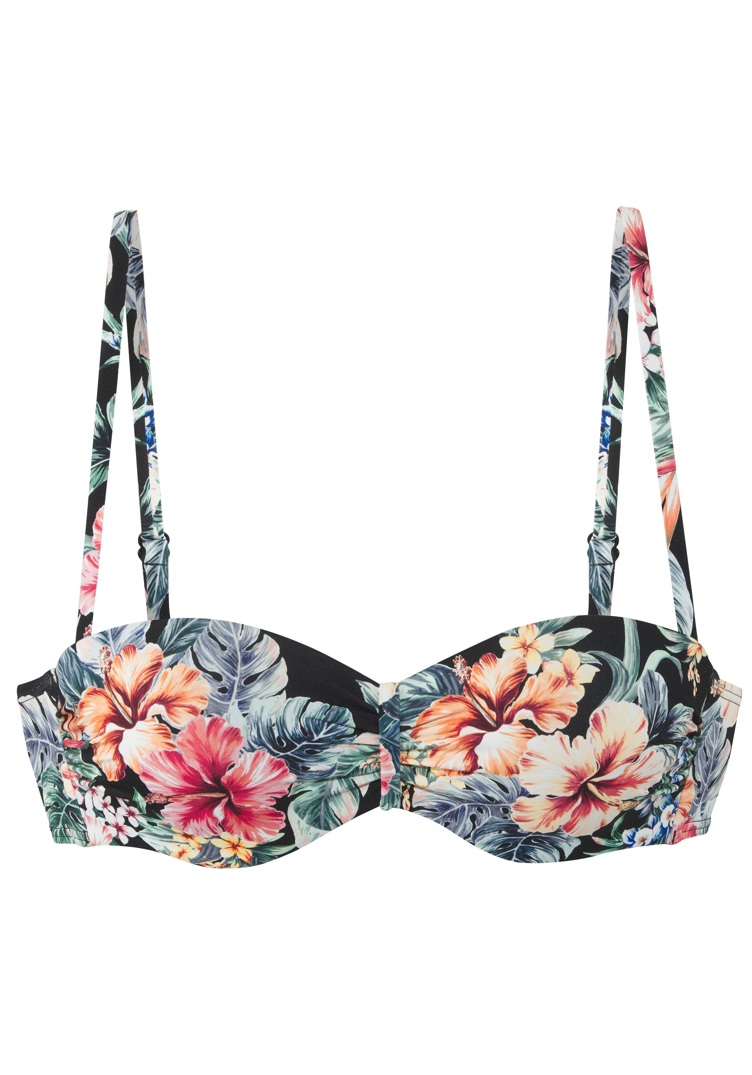 LASCANA Bügel-Bandeau-Bikini-Top Salsa, mit tollem Blumenprint günstig online kaufen