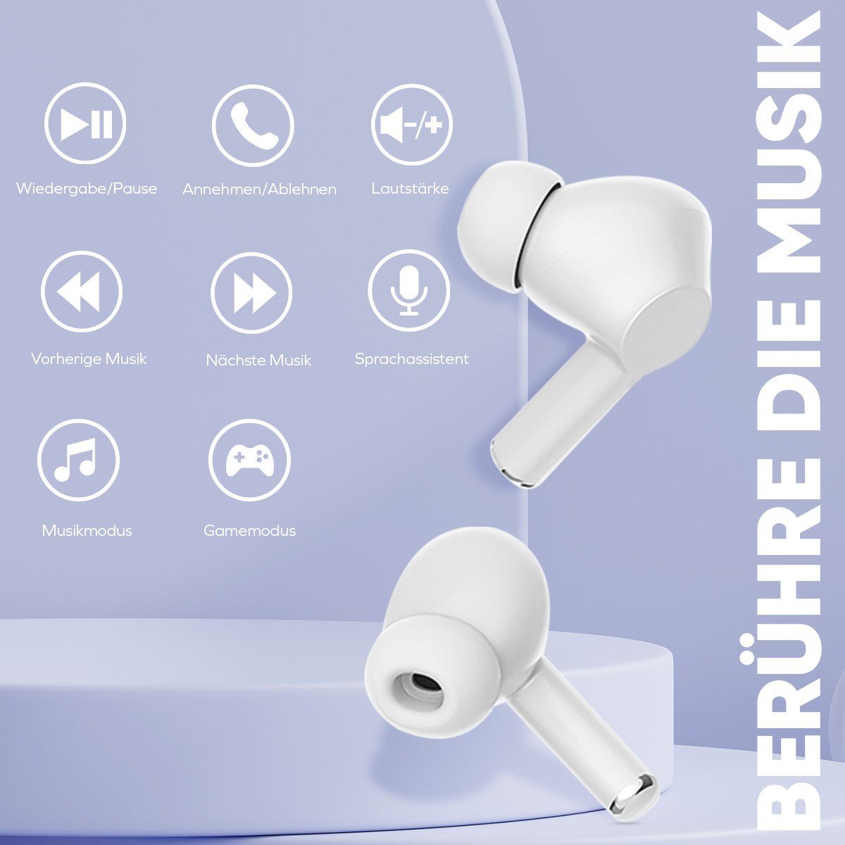Touch ENC Premium Special HD 4 IPX5 Wireless, Wasserdicht, Control) 5.3, in (True Mikrofon Bluetooth Stereoklang, In-Ear-Kopfhörer Ear, Kopfhörer Bluetooth Pro Edition Woyax