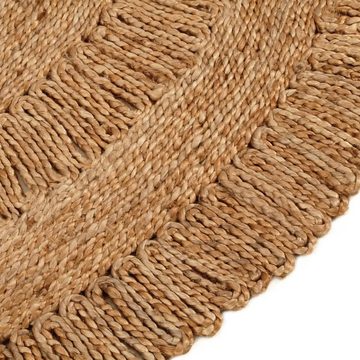 Teppich Jute Handgeflochten 120 cm Rund, furnicato, Runde