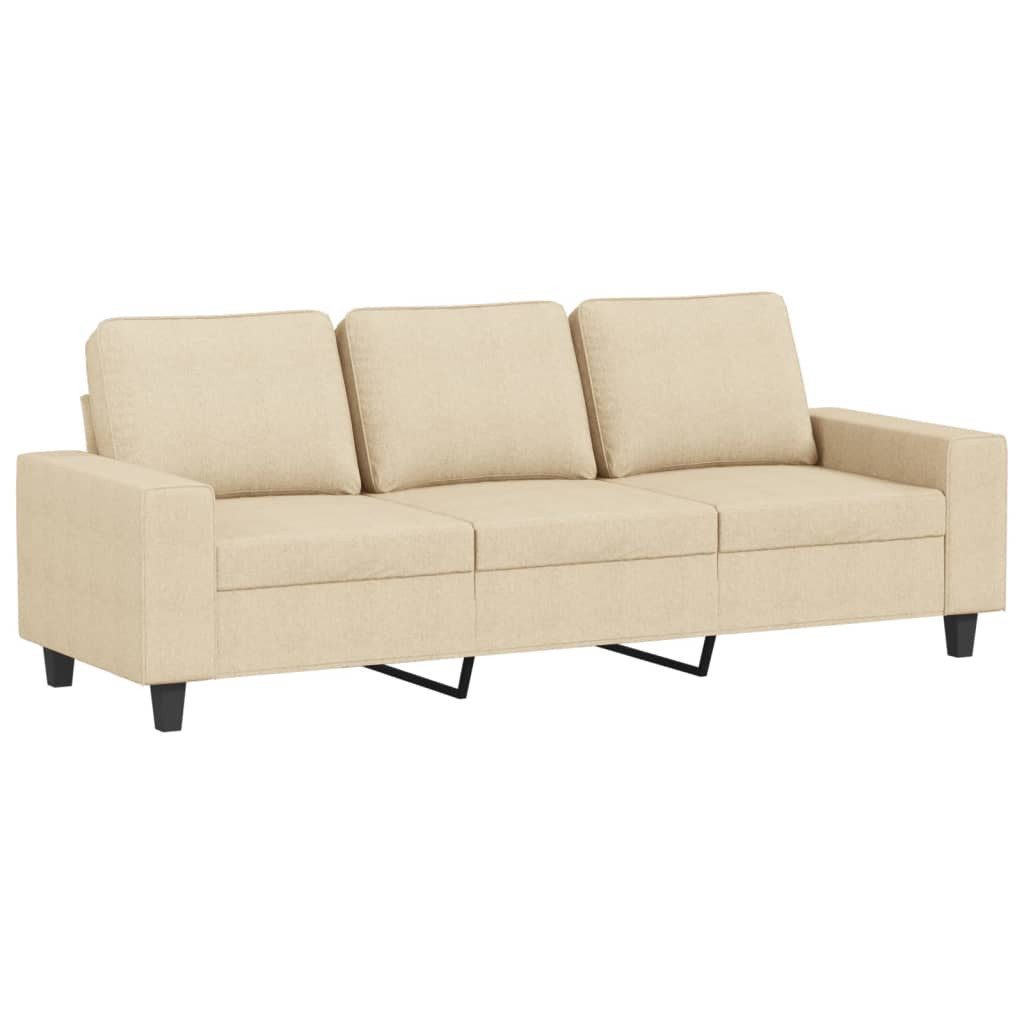 vidaXL Sofa 3-Sitzer-Sofa mit Hocker Creme günstig online kaufen