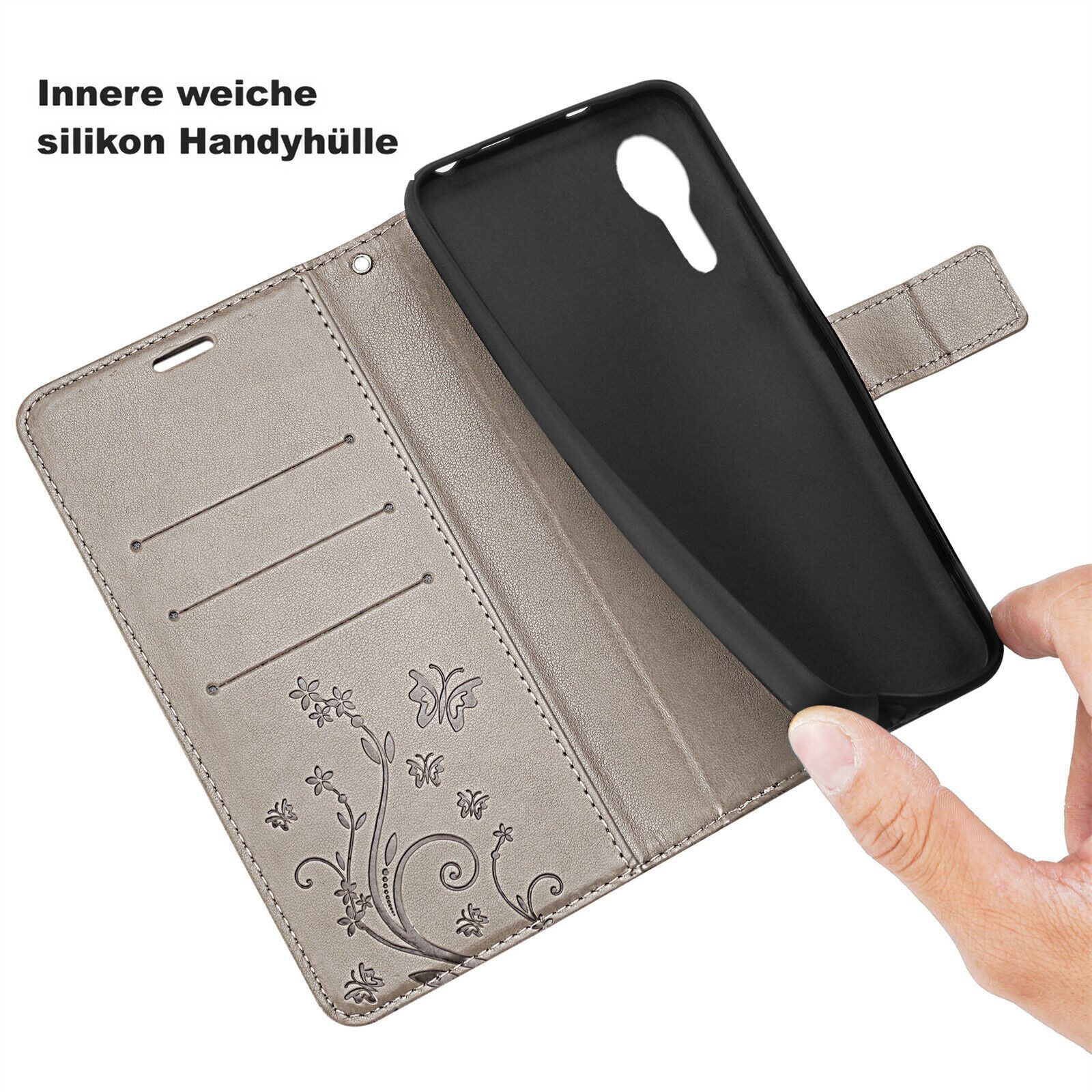 betterfon Handyhülle Handytasche für Samsung Xcover 7 Klapphülle Schutzhülle, Bookstyle-Hülle: Magnetverschluss 3 Kartenfächer & Standfunktion