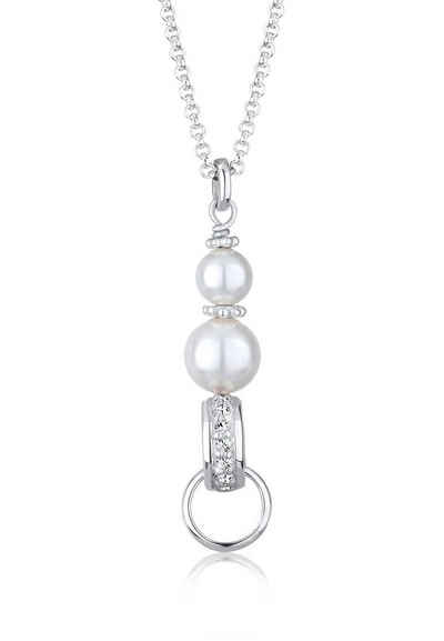 Elli Charm-Einhänger Charmträger synthetische Perlen 925 Silber, Charmträger