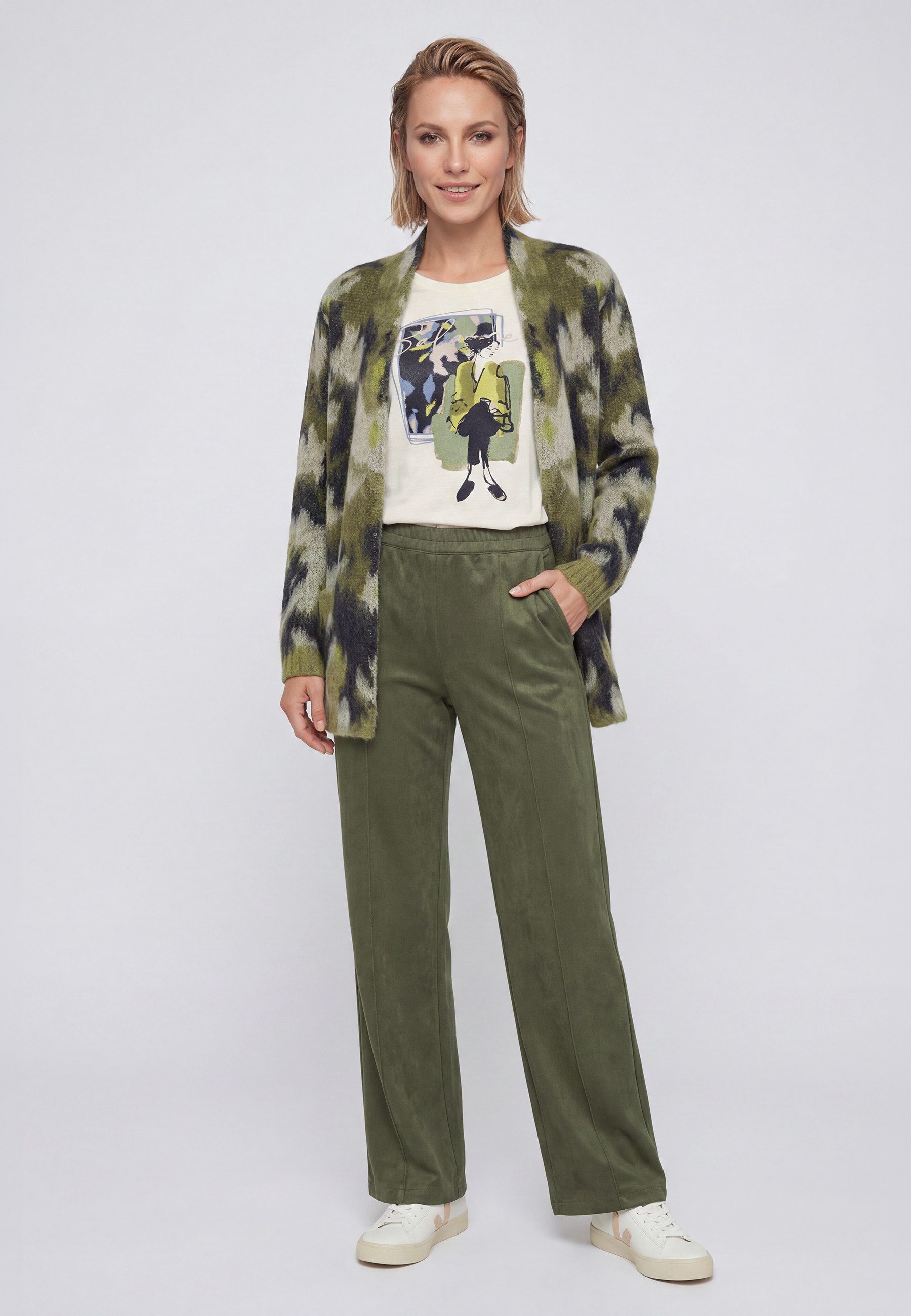 Olsen Stoffhose in Faux-Suede-Optik mit elastischem Bund – Bild 5 von 5