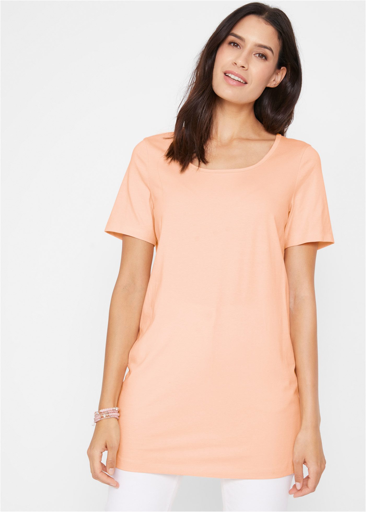 bonprix T-Shirt (Packung, 2-tlg) lockerer loose fit, Halbarm, Longshirt