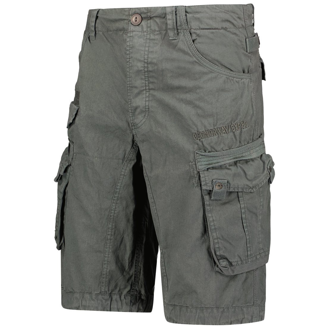 Norway Mit Brpanoramique Hose Cargoshorts ANTHRACITE Gürtel (Packung, Herren kurze Geographical 1-tlg)