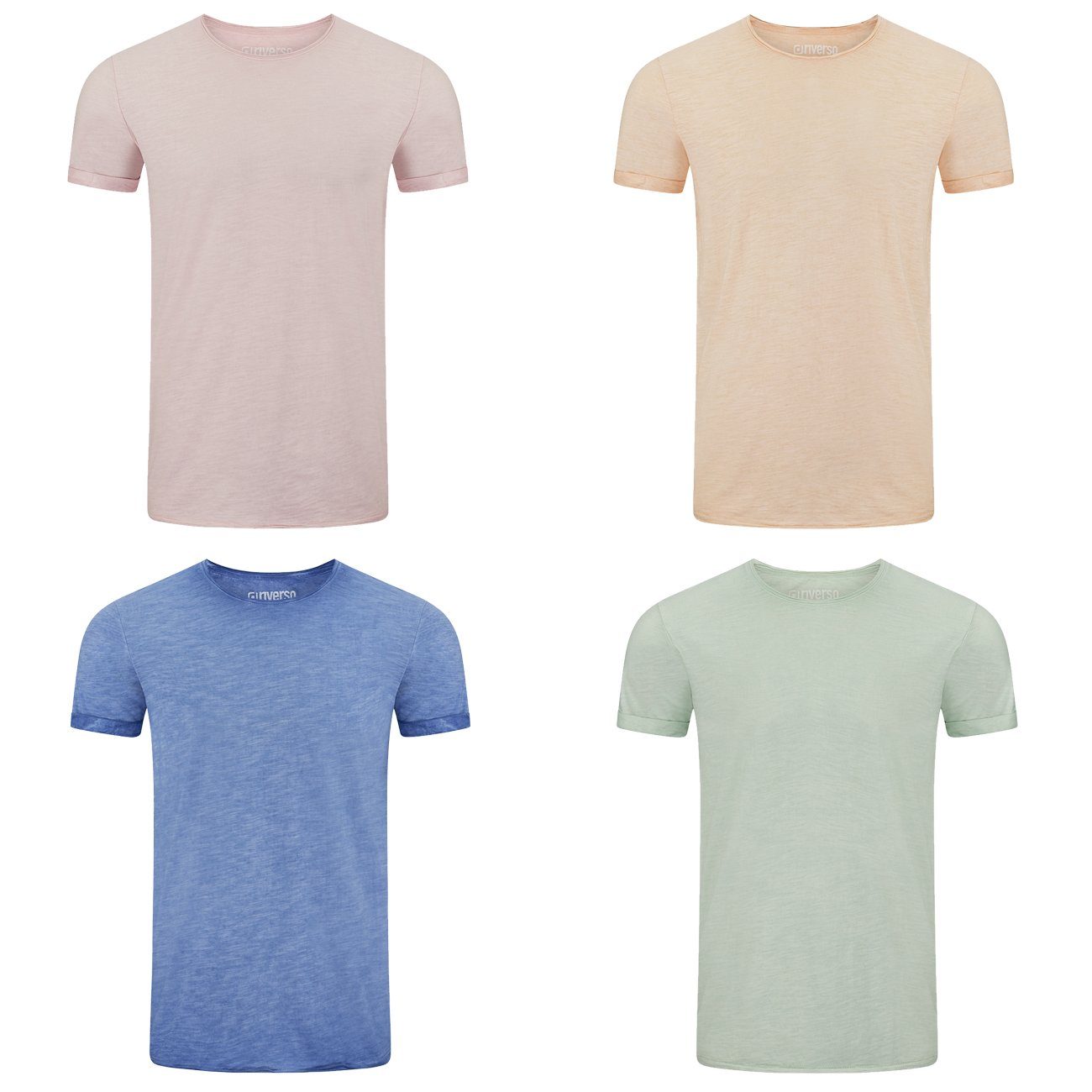 Farbmix RIVMatteo (4-tlg) riverso Baumwolle 2 O-Neck T-Shirt 100%