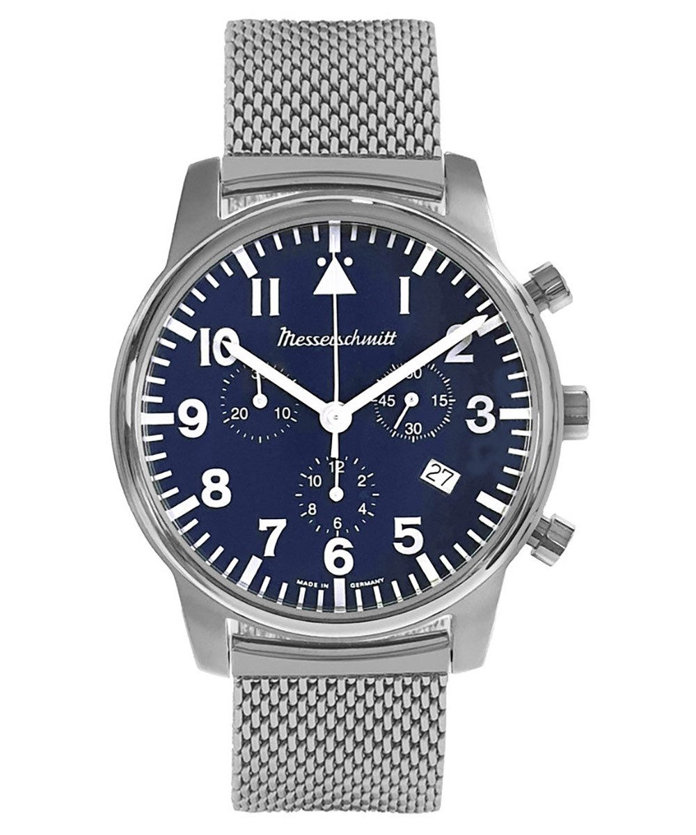 Quarzuhr Chronograph Mesh Band/Blau