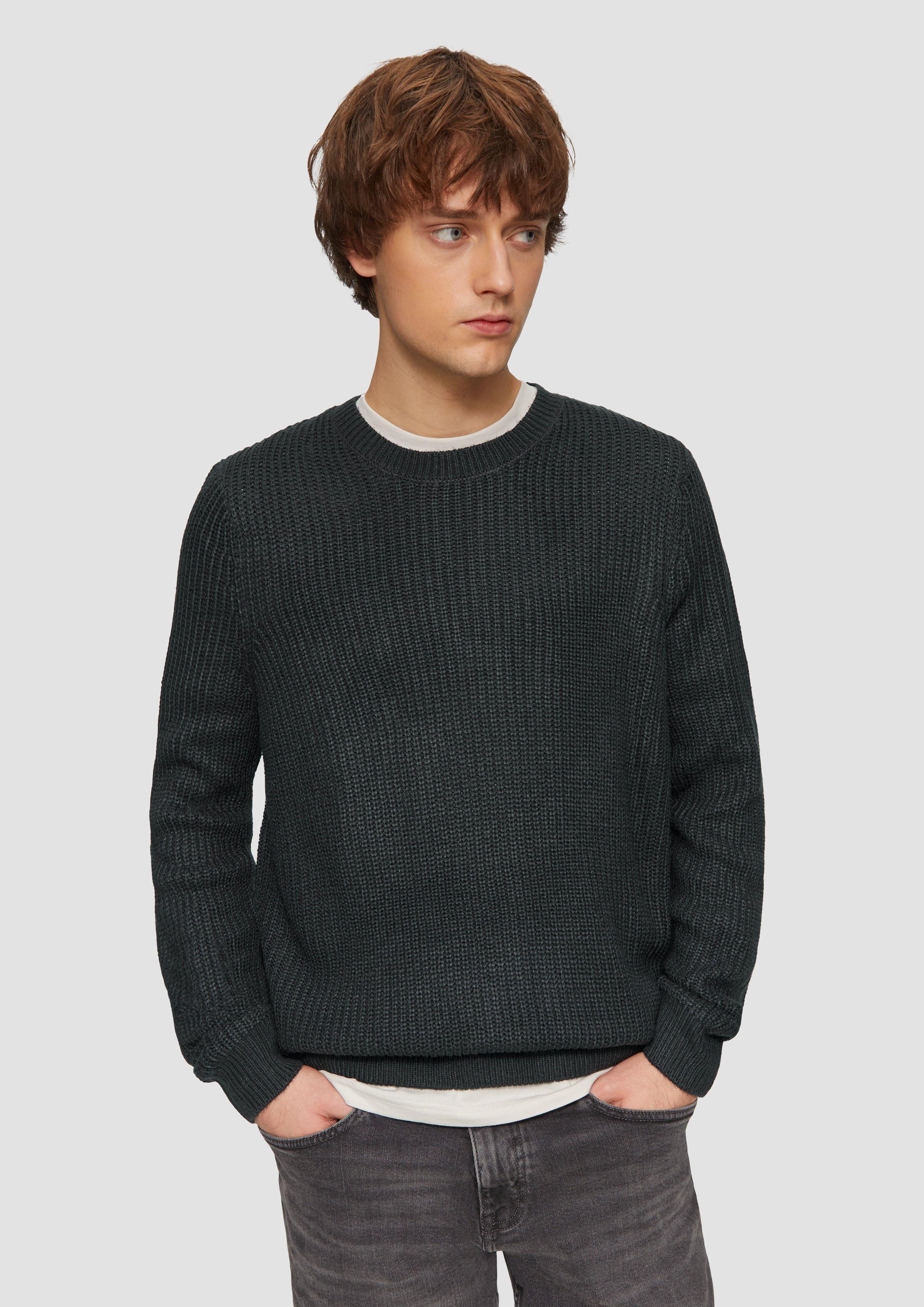 QS Strickpullover Strickpullover mit Rippstruktur günstig online kaufen