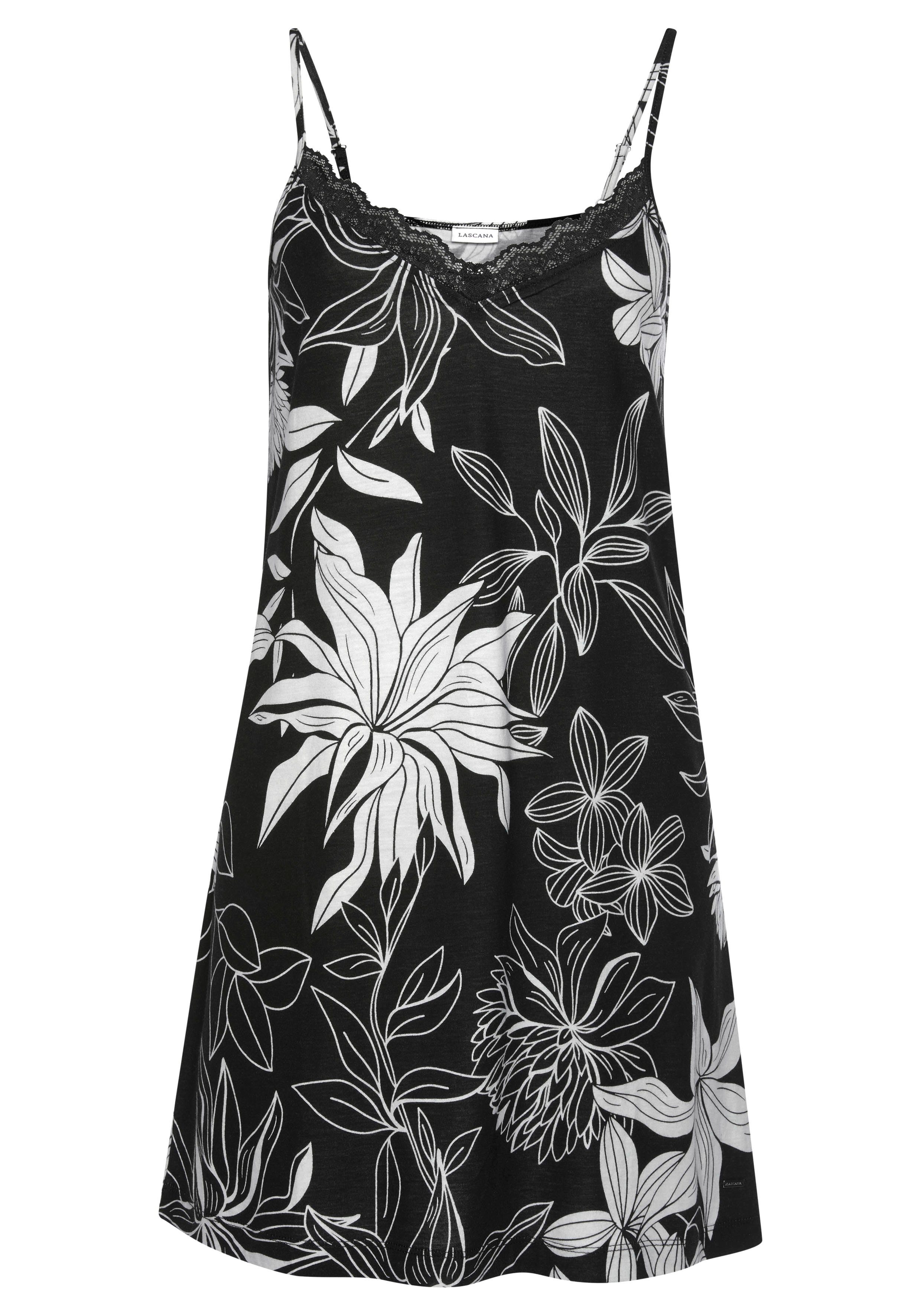 LASCANA Negligé mit floralem Druck. Reduzierter Preis € 24,99. Unverbindliche Preisempfehlung € 29,99