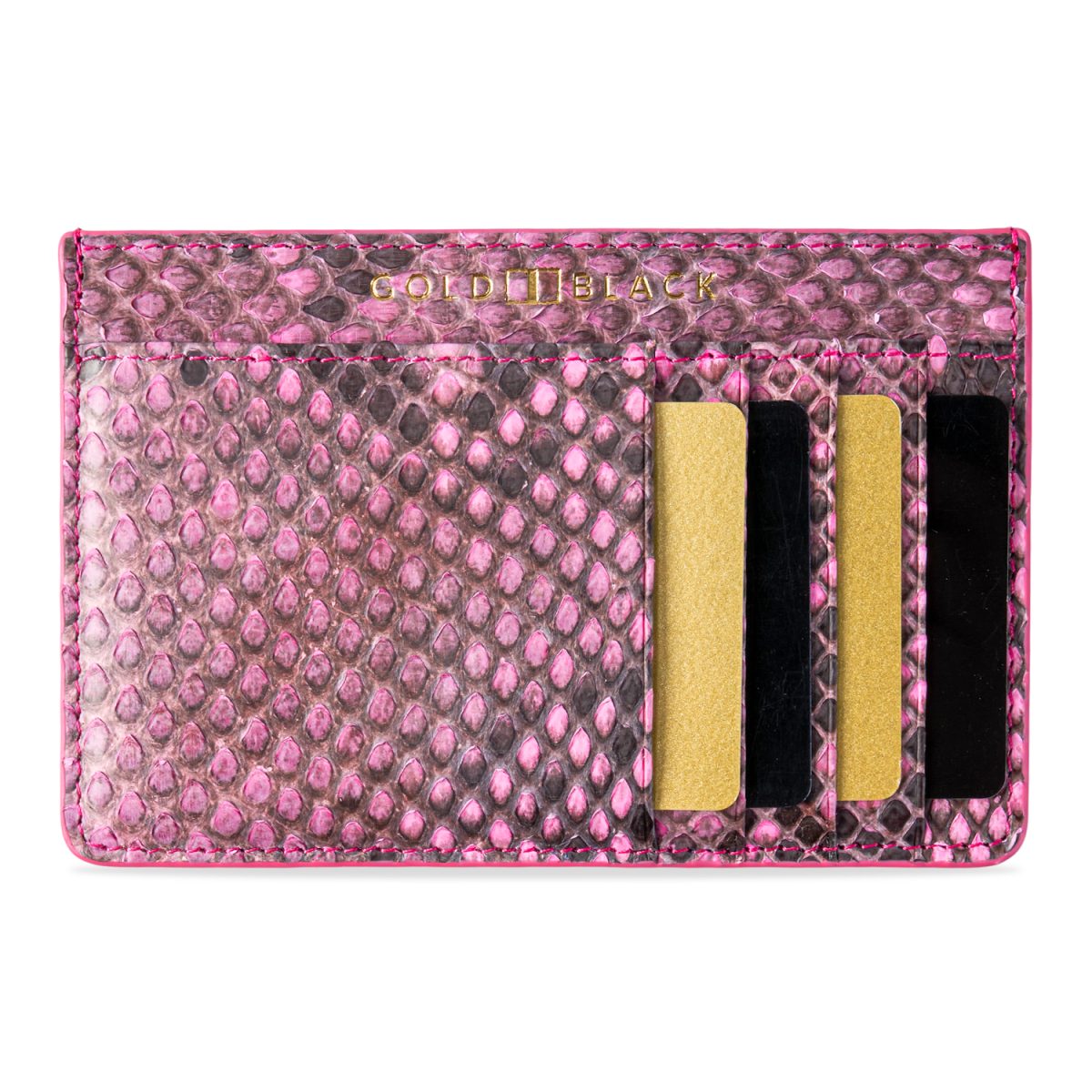 GOLDBLACK Kartenetui GOLDBLACK Royal Kartenetui Pythonleder Pink
