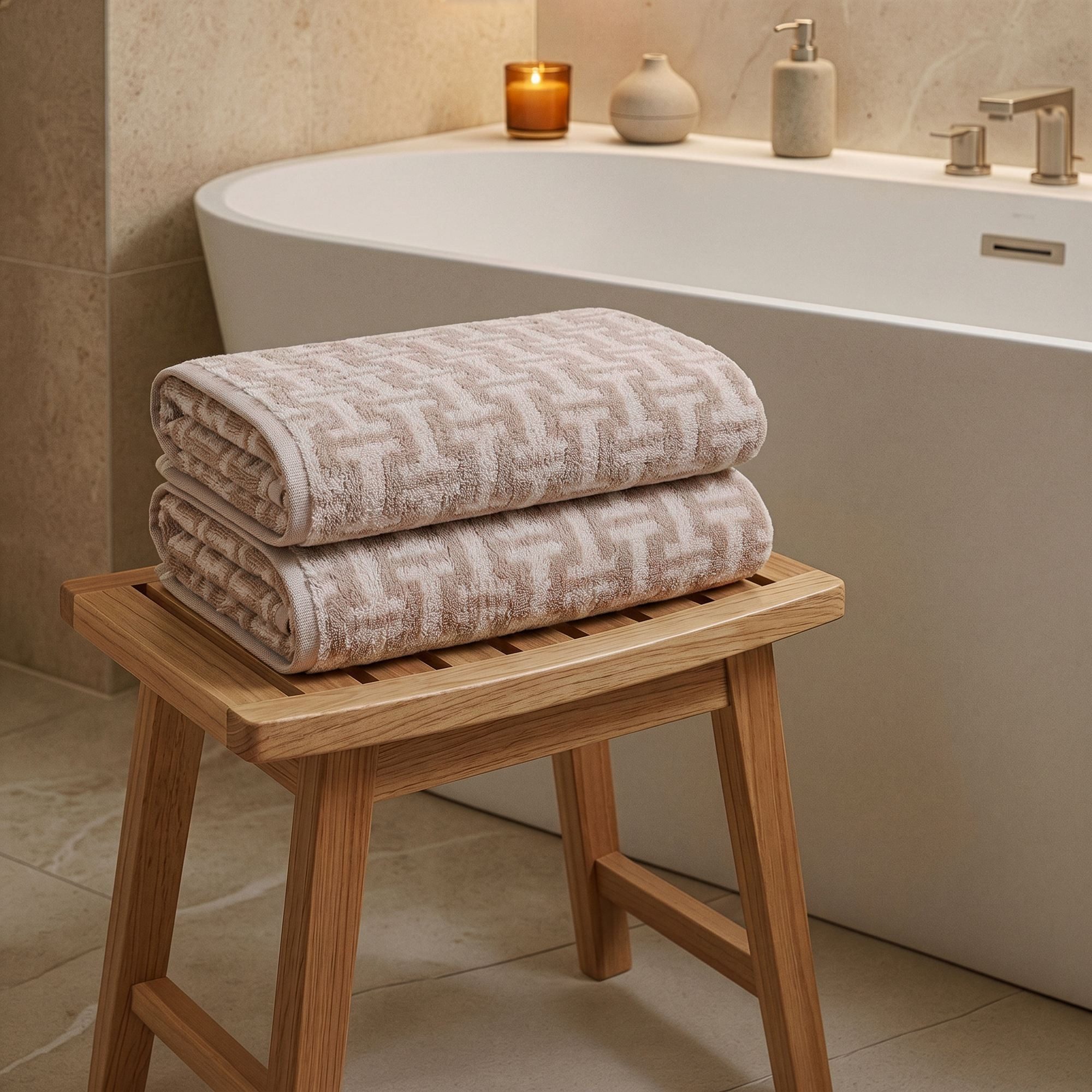 L'Essentiel Maison Badetücher Whitney, Walkfrottier (Set, 2-St), 2-teiliges Set, 100 % Baumwolle, 400 g/m², 70 x 140 cm