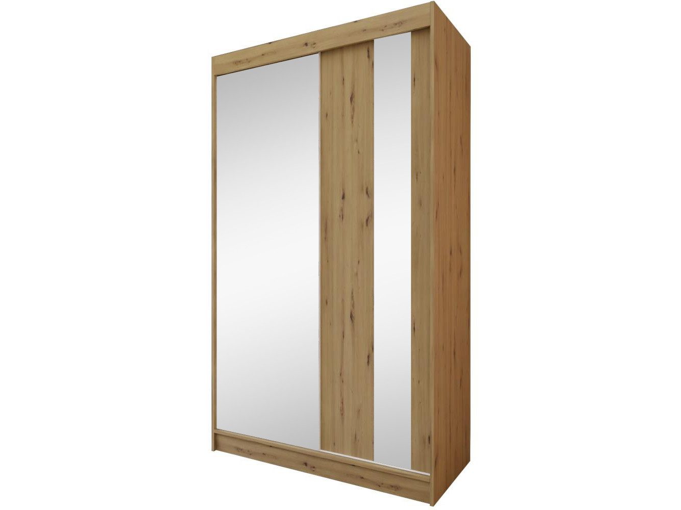 Beautysofa Schwebetürenschrank Gaja (weiß, schwarz, graphit, artisan, Kaschmir Farbe) mit Schubladen, Spiegeln und Kleiderstange