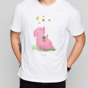 Mr. & Mrs. Panda T-Shirt Schwein Glück - Weiß - Geschenk, Motivation, Shirt, Glücksschwein. Gl (1-tlg)