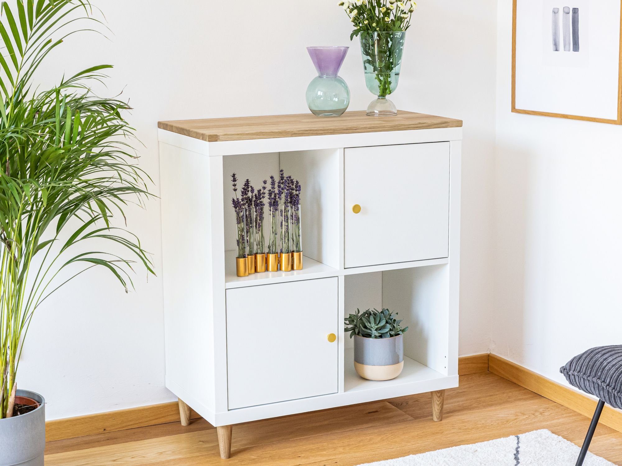 Omformo Möbelfuß Möbelfüße Upp in Eiche Massivholz, (Set, 4-St., 4), für alle gängigen Möbelstücke und Sofas mit M8 Gewinde