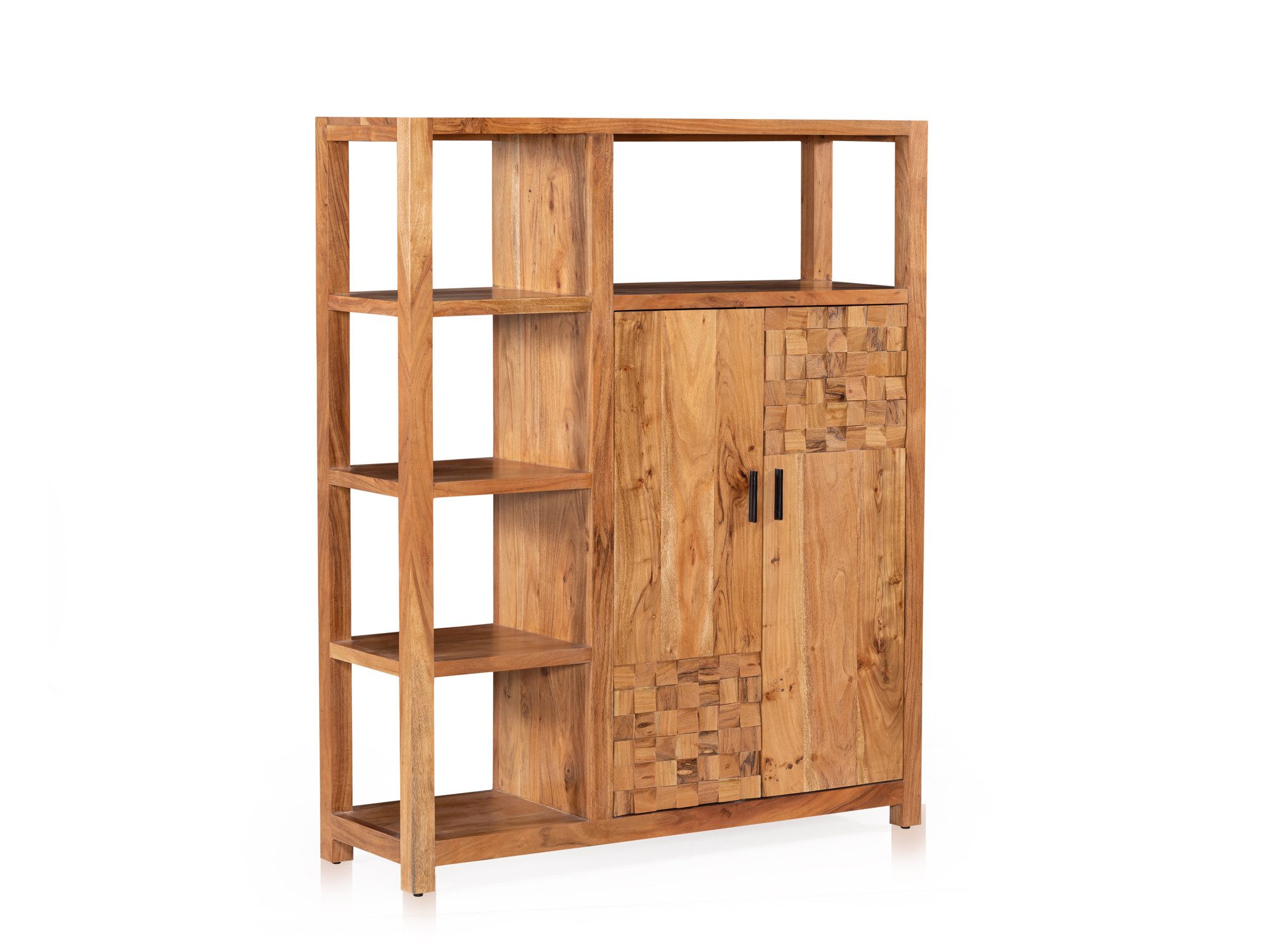 Moebel-Eins Highboard, KAIRO Highboard I, Material Massivholz, Akazie massiv honigfarben