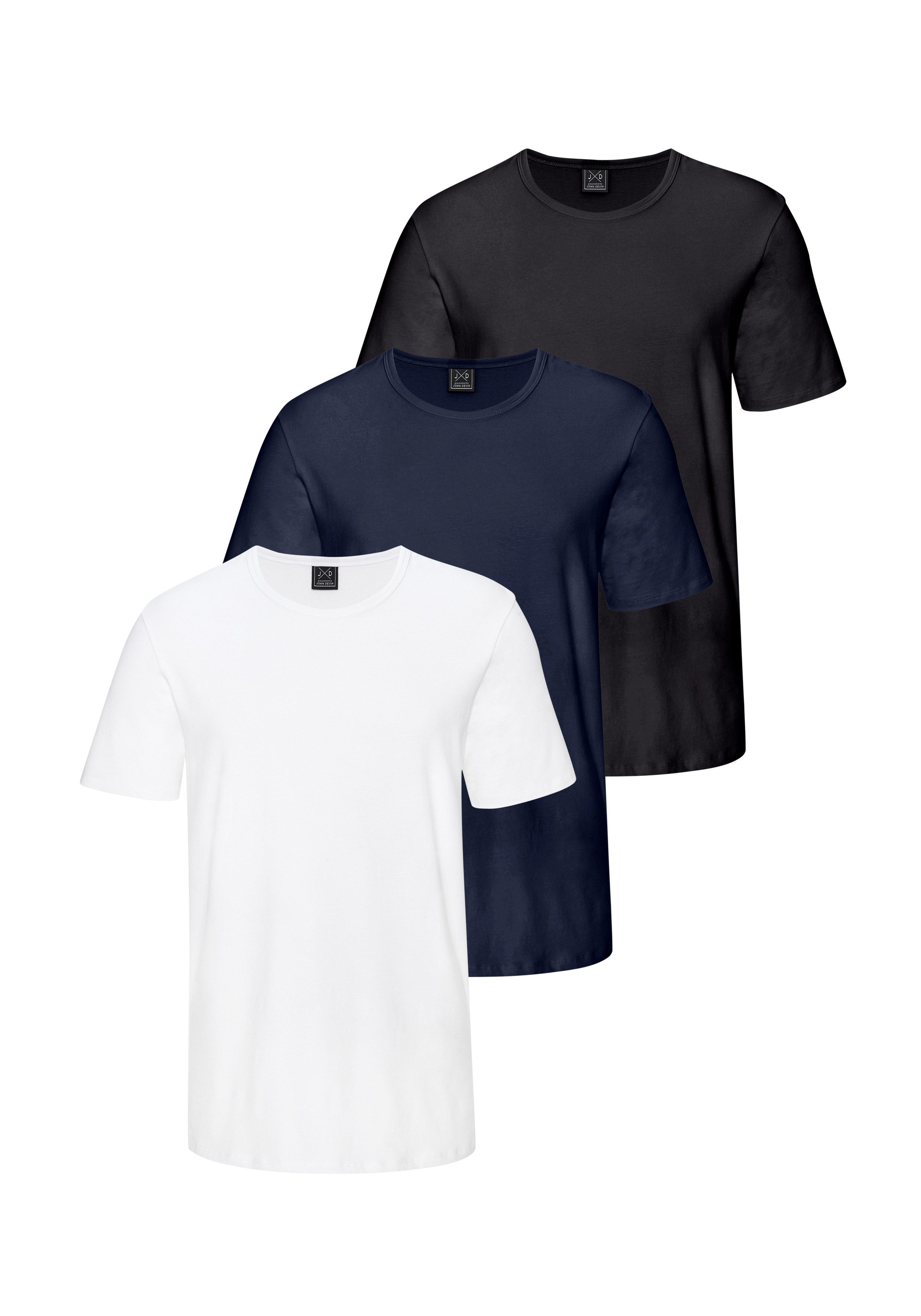 John Devin T-Shirt, Unterziehshirt (3er-Pack) aus elastischer Baumwollqualität