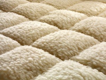 Matratzenauflage Spannauflage Lammflor mit Schafschurwoll-Füllung Irisette, wärmend und temperaturausgleichend, perfekt für Naturliebhaber