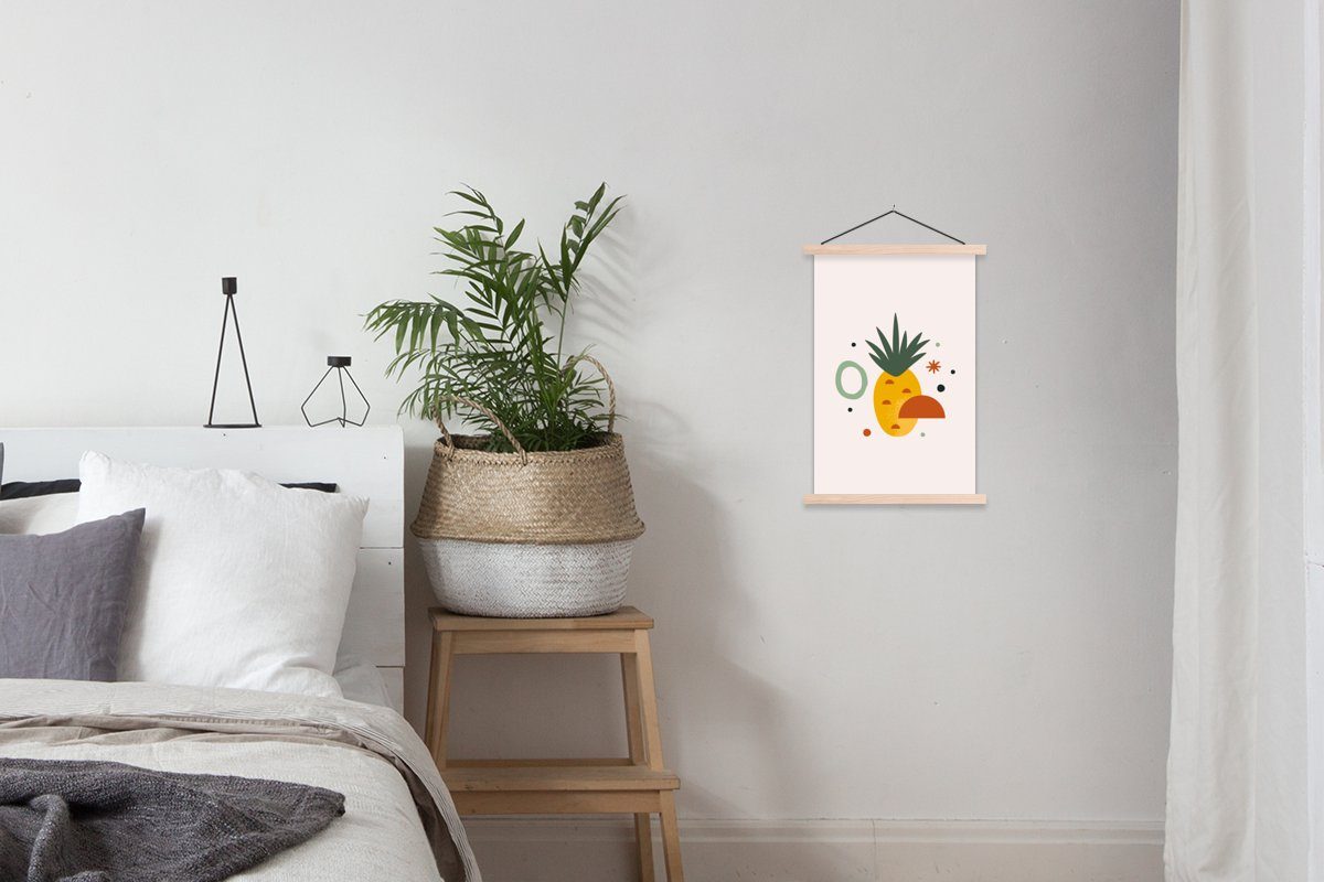 Ananas - Posterleiste, St), Poster - MuchoWow Textilposter für Bilderleiste, Obst Einfach, Wohnzimmer, (1 Magnetisch