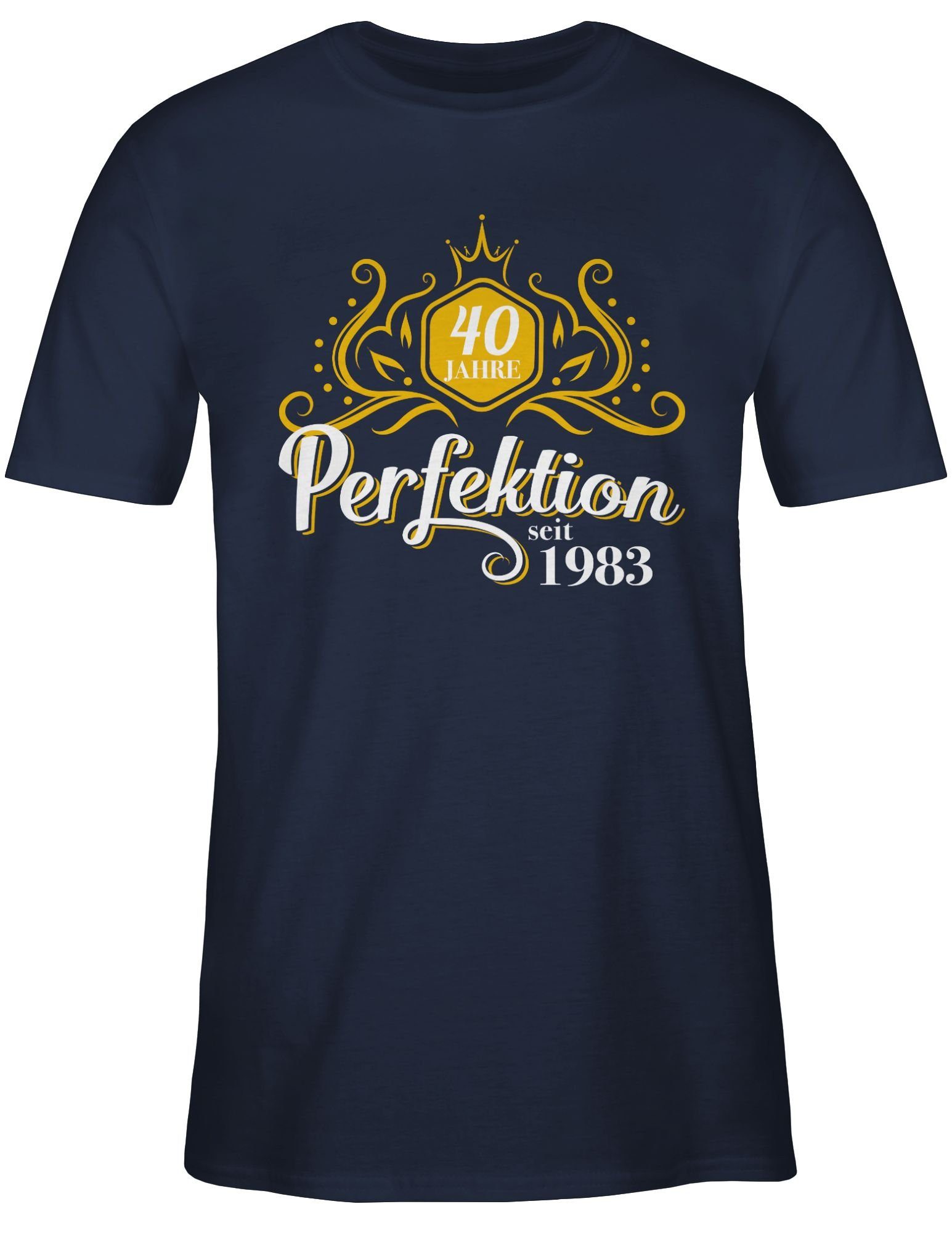 Vierzig Jahre 1983 T-Shirt Geburtstag 2 Shirtracer Perfektion Navy Blau 40.