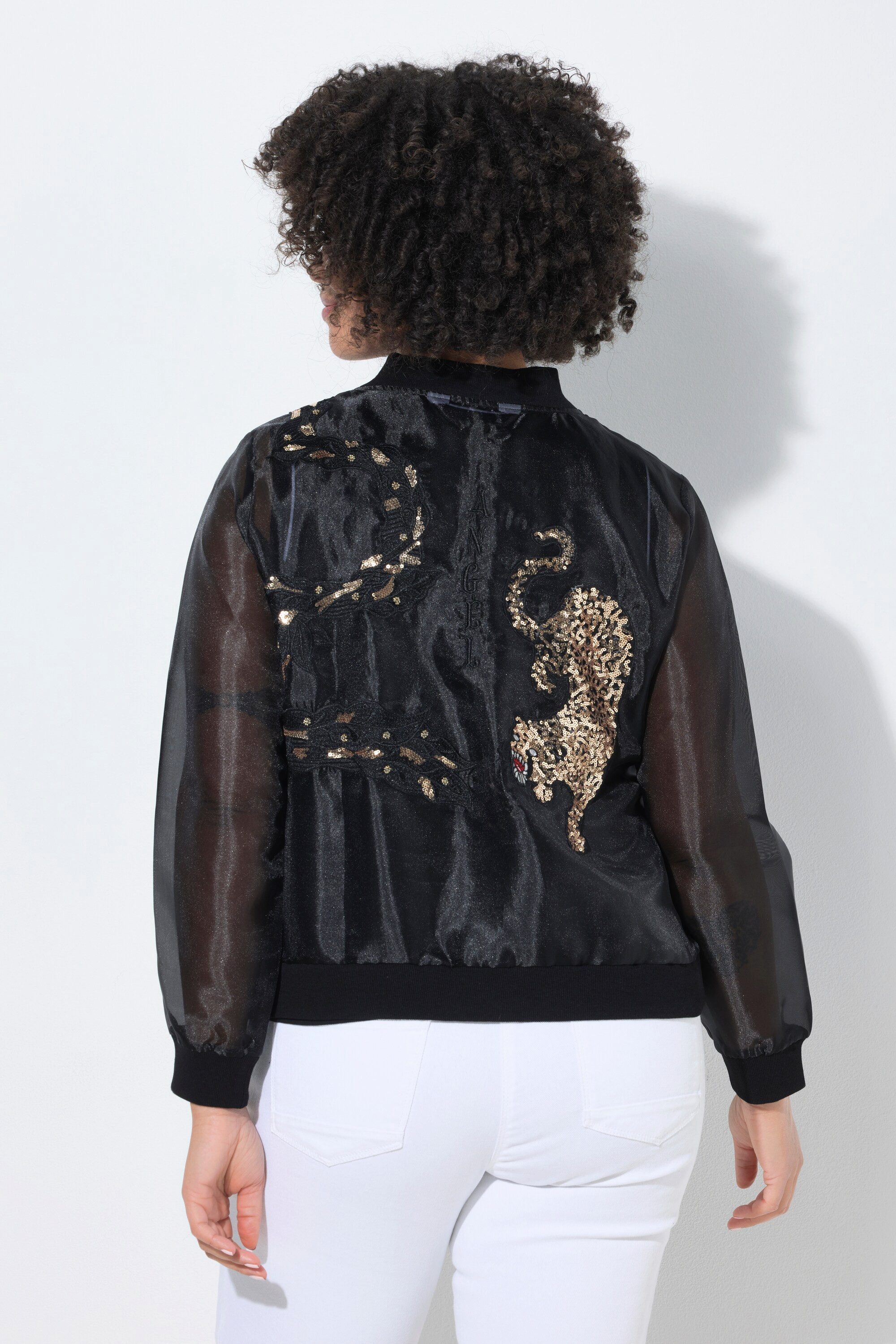 Angel of Style Sommerjacke College-Jacke Loose Fit leicht transparent