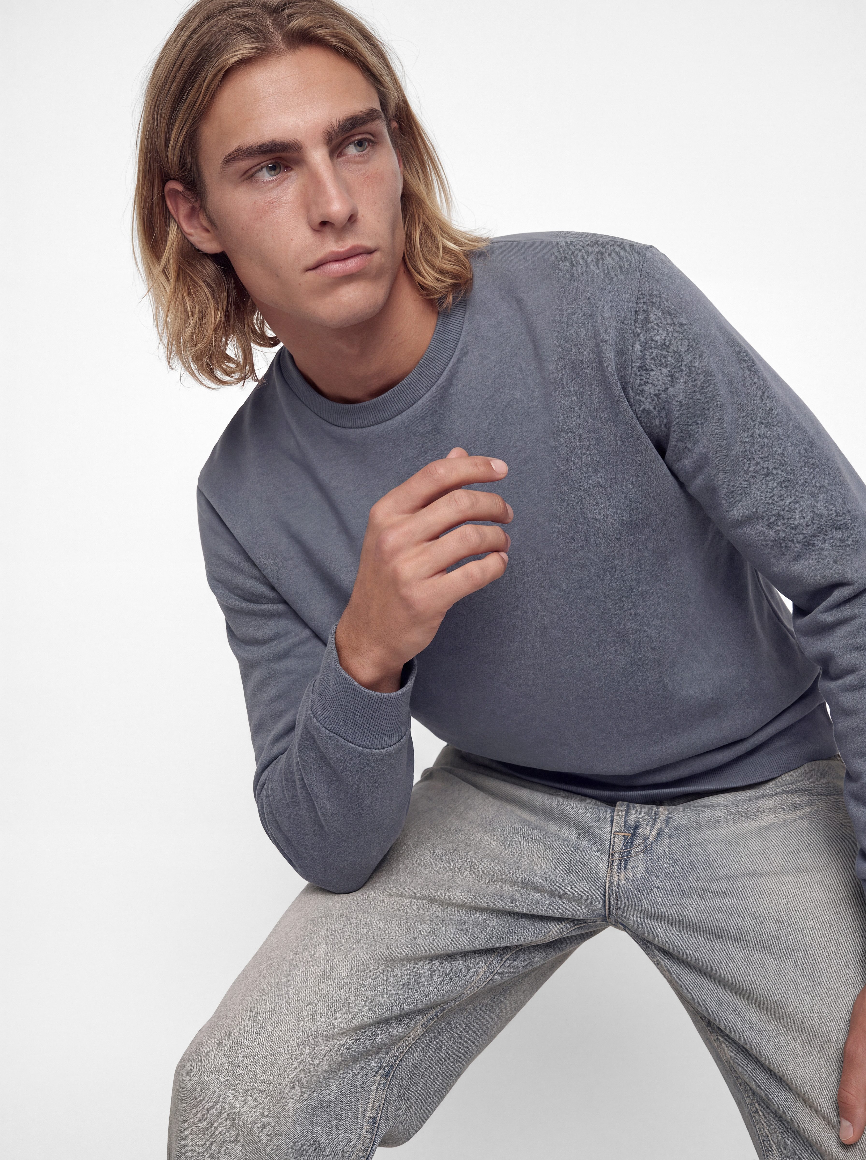 Jack & Jones Sweatshirt JJEBRADLEY SWEAT CREW 2PK MP (Packung, 2-tlg) Materialmix, relaxed fit – Bild 4 von 5