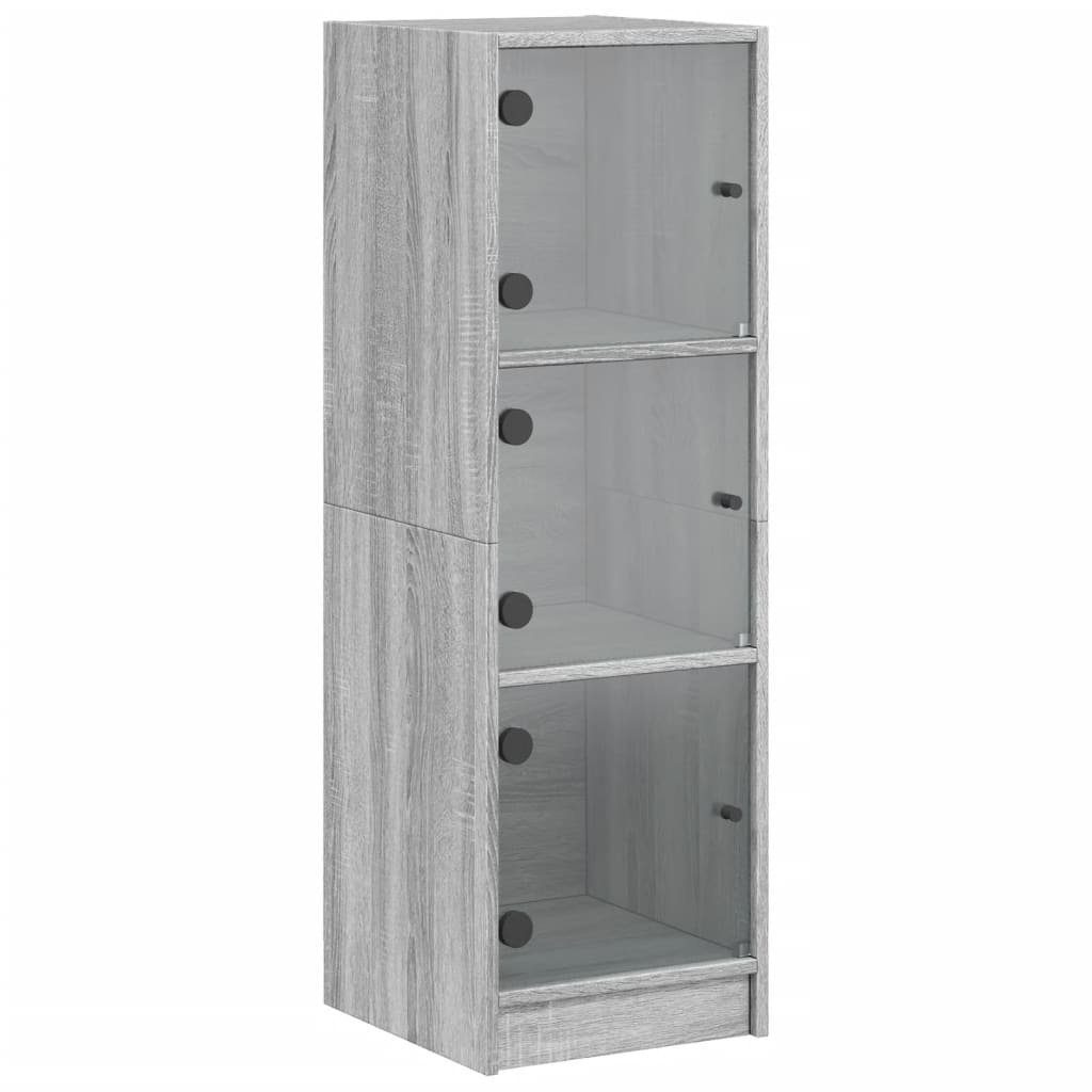 vidaXL Highboard Highboard mit Glastüren Grau günstig online kaufen