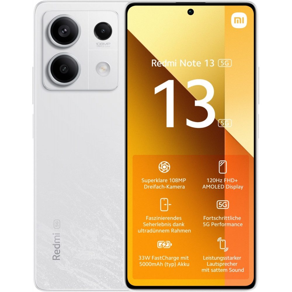 Xiaomi xiaomi redmi note 13 5g, 8gb ram, 256gb speicher. Smartphone (6.67 Zoll, 256 GB Speicherplatz, IP54 spritzwassergeschützt)