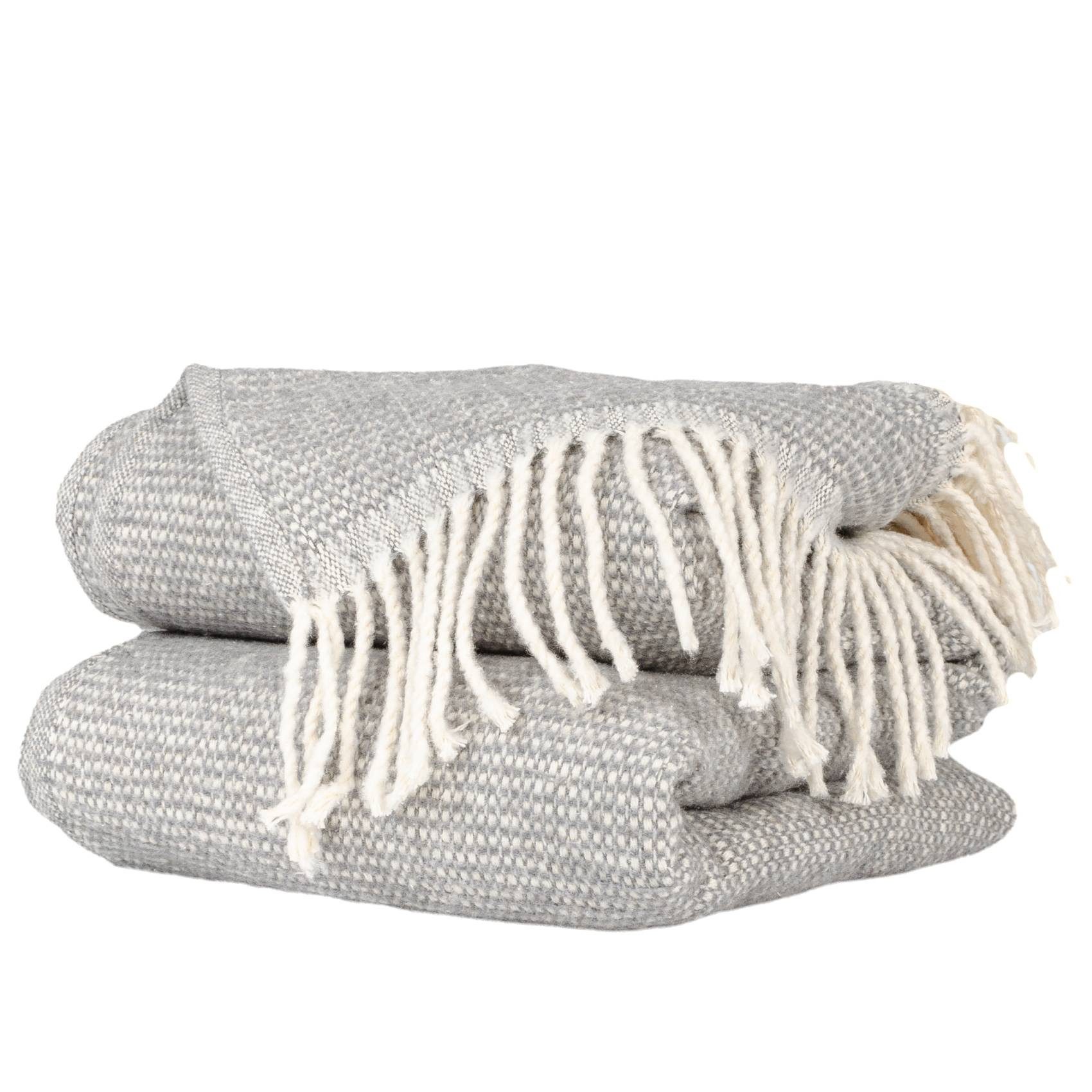 Plaid Emma Kuscheldecke Tagesdecke hochwertige Reisedecke Wohndecke, ANRO, Wendedecke kuschelig-weich 130x160cm Grau
