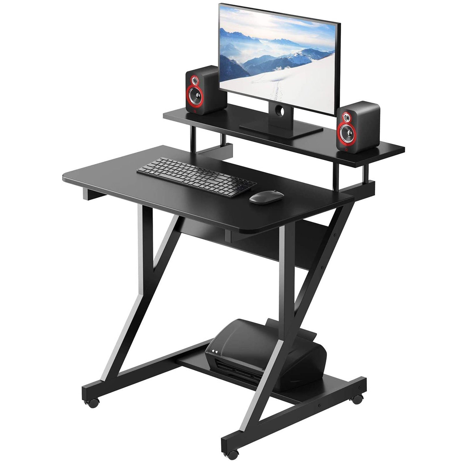 Dripex Computertisch Schreibtisch mit Rollen Z-förmiger günstig online kaufen