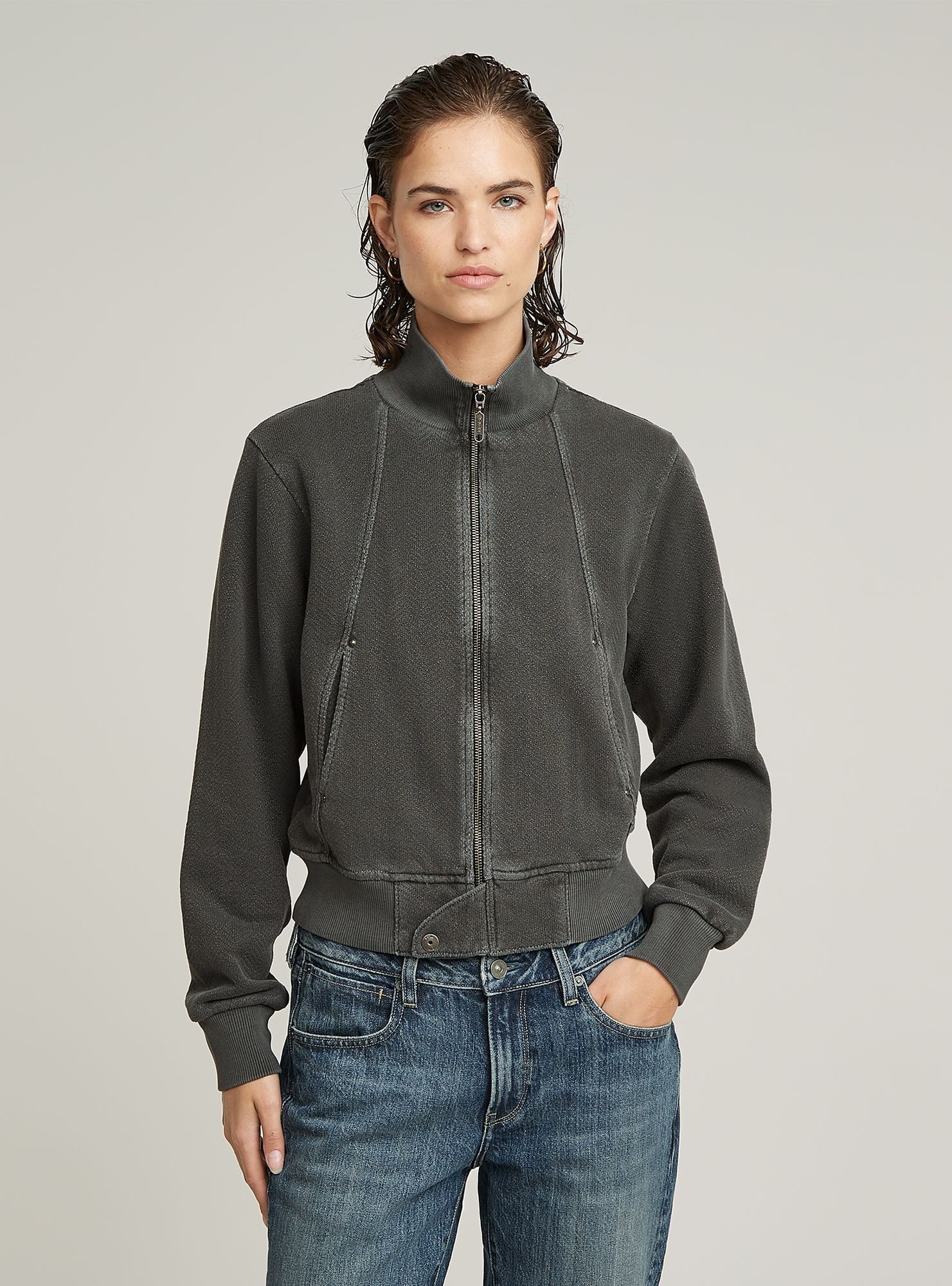 G-STAR Longpullover Overdyed Slim Track Sweater Jacke