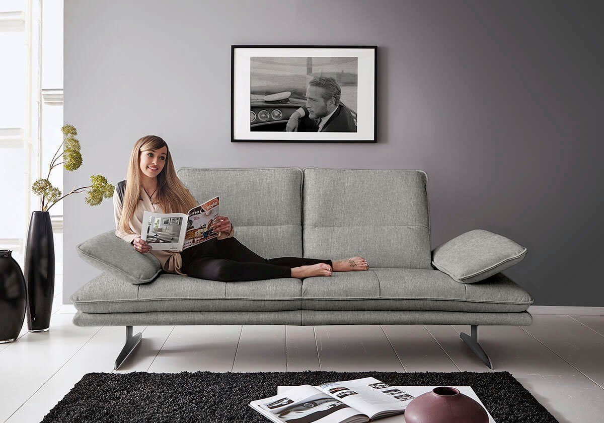 W.SCHILLIG 2-Sitzer broadway, Designsofa mit tollem Sitzkomfort, Breite 216cm, Sitztiefenverstellung, Kopfteil- & Seitenteilverstellung, Breite 216cm