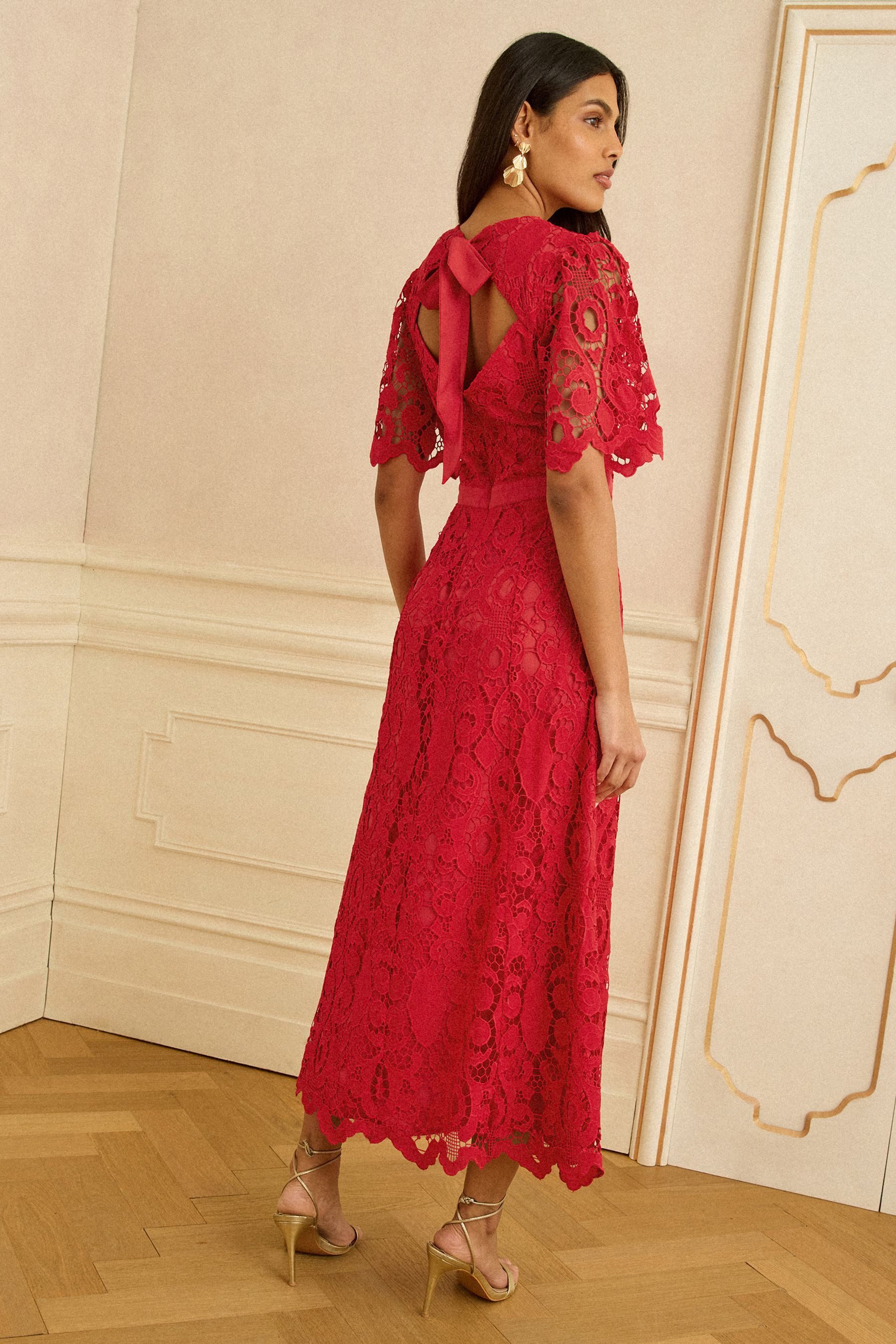 Love & Roses Midikleid Love & Roses Midikleid mit Spitze, Regular (1-tlg) günstig online kaufen