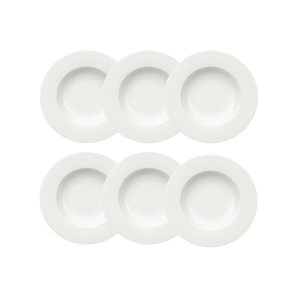 Villeroy & Boch Geschirr-Set Royal Suppenteller, 6 Stück (6-tlg), 6 Personen, Porzellan, Premium Bone Porcelain, mikrow.- & spülm.sicher, Made in Germany