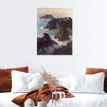 Posterlounge Poster Claude Monet, Felsen bei Belle-Ile, Wohnzimmer Malerei