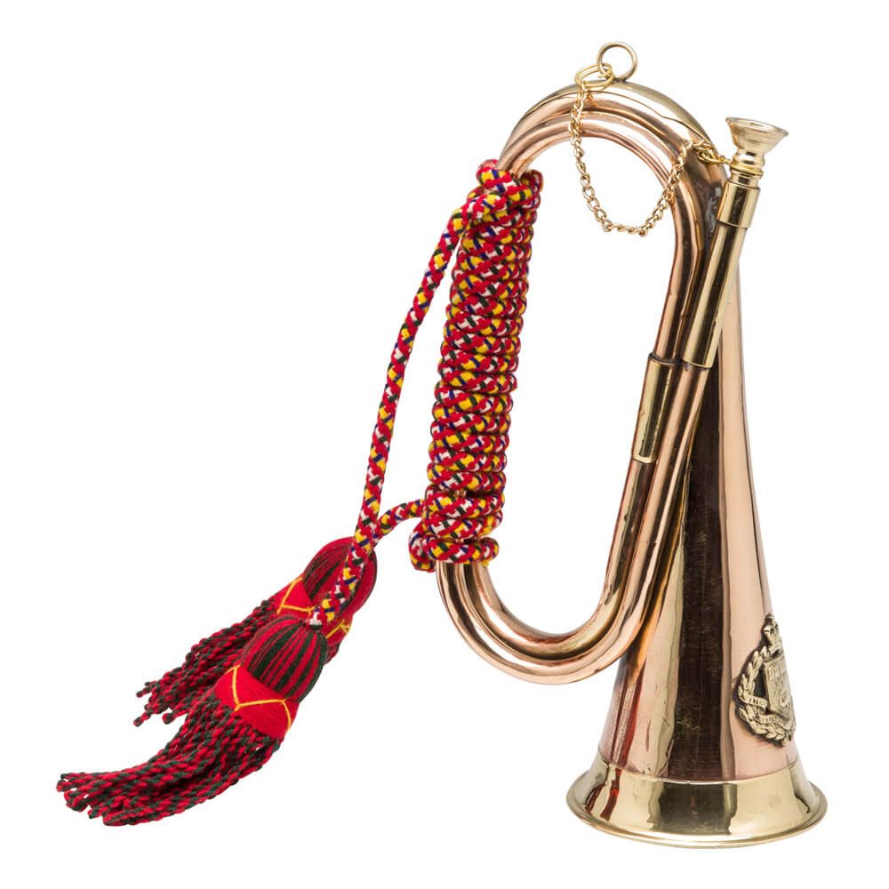 Aubaho Dekoobjekt Horn Trompete Dekoration Messing 29cm Antik-Stil Nostalgie Jagd Jagdho