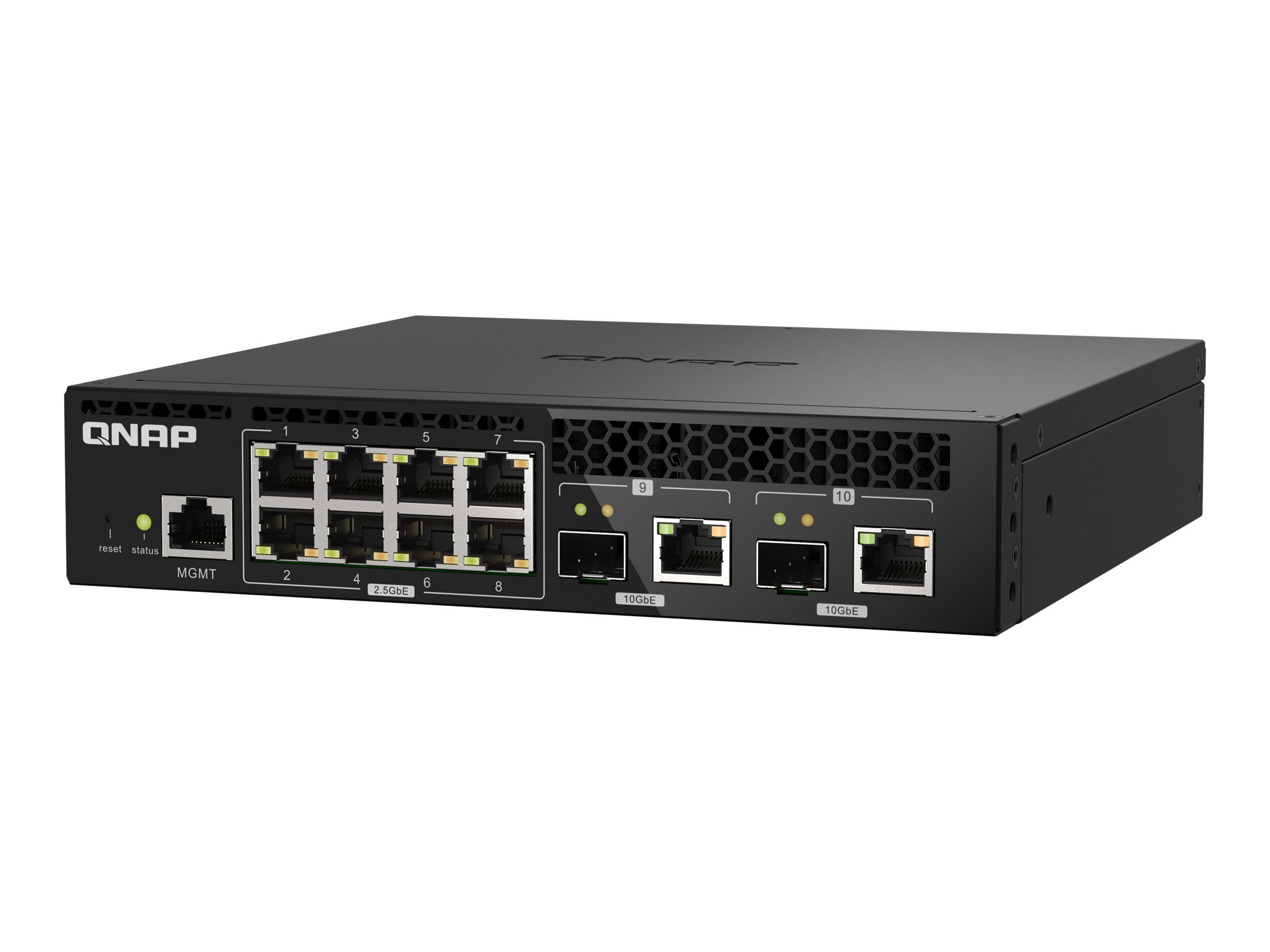 QNAP QNAP QSW-M2108R-2C, 8 port 2.5Gbps, 2 port 10Gbps SFP+/ NBASE-T Combo, Netzwerk-Switch