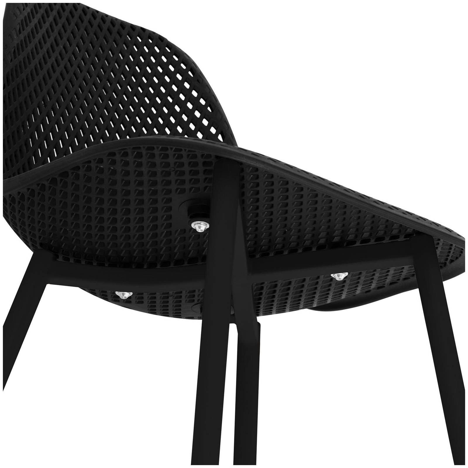 Fromm&Starck Esszimmerstuhl 4er Set Lehnstuhl Stahlbeine bis 150 kg Designstuhl Kunststoff schwarz, Schwarz