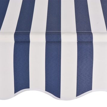 furnicato Markise Einziehbare Handbetrieben 250 cm Blau/Weiß Gestreift