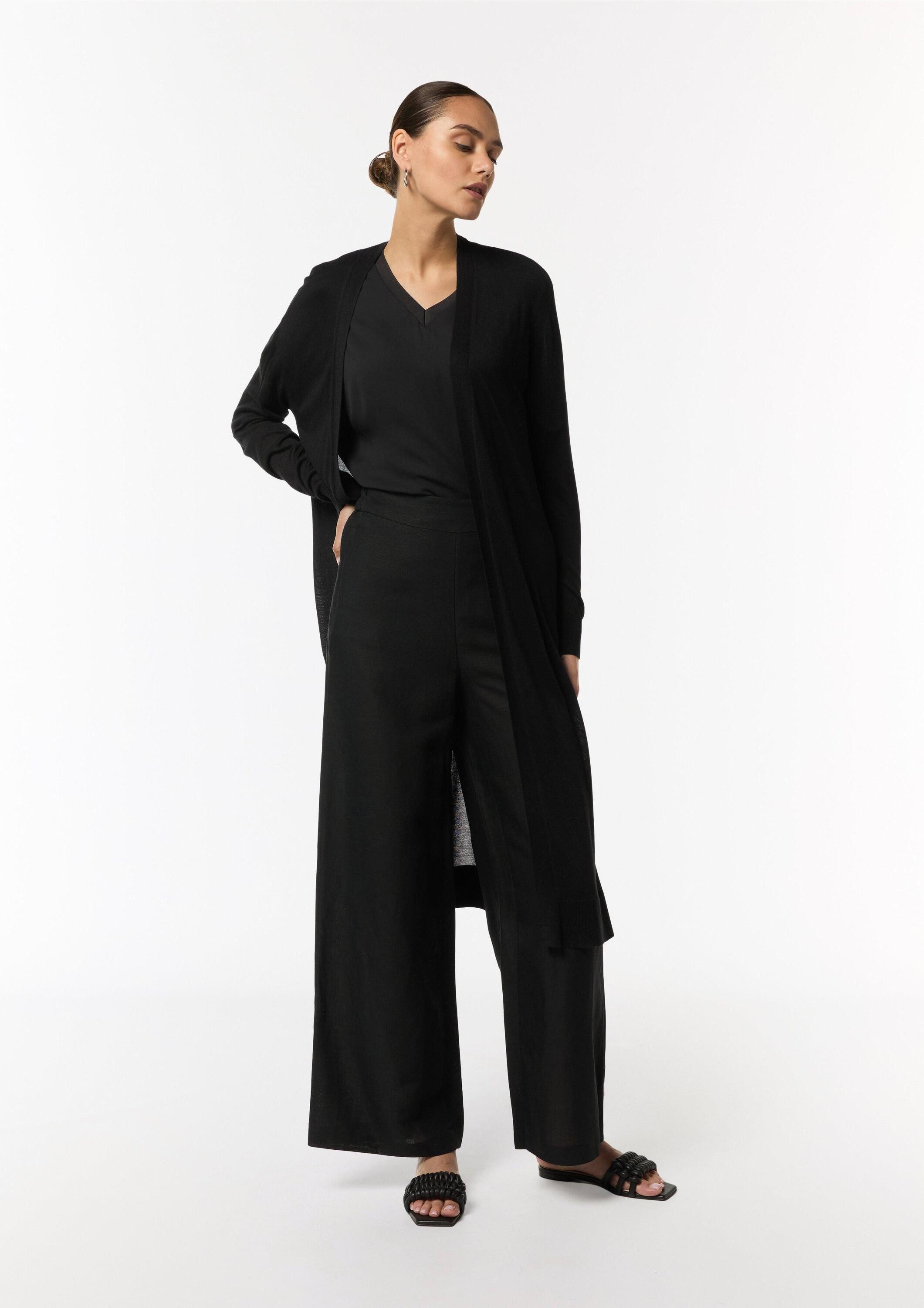 comma Chinos Hose Wide-Leg-Hose aus Leinenmix günstig online kaufen